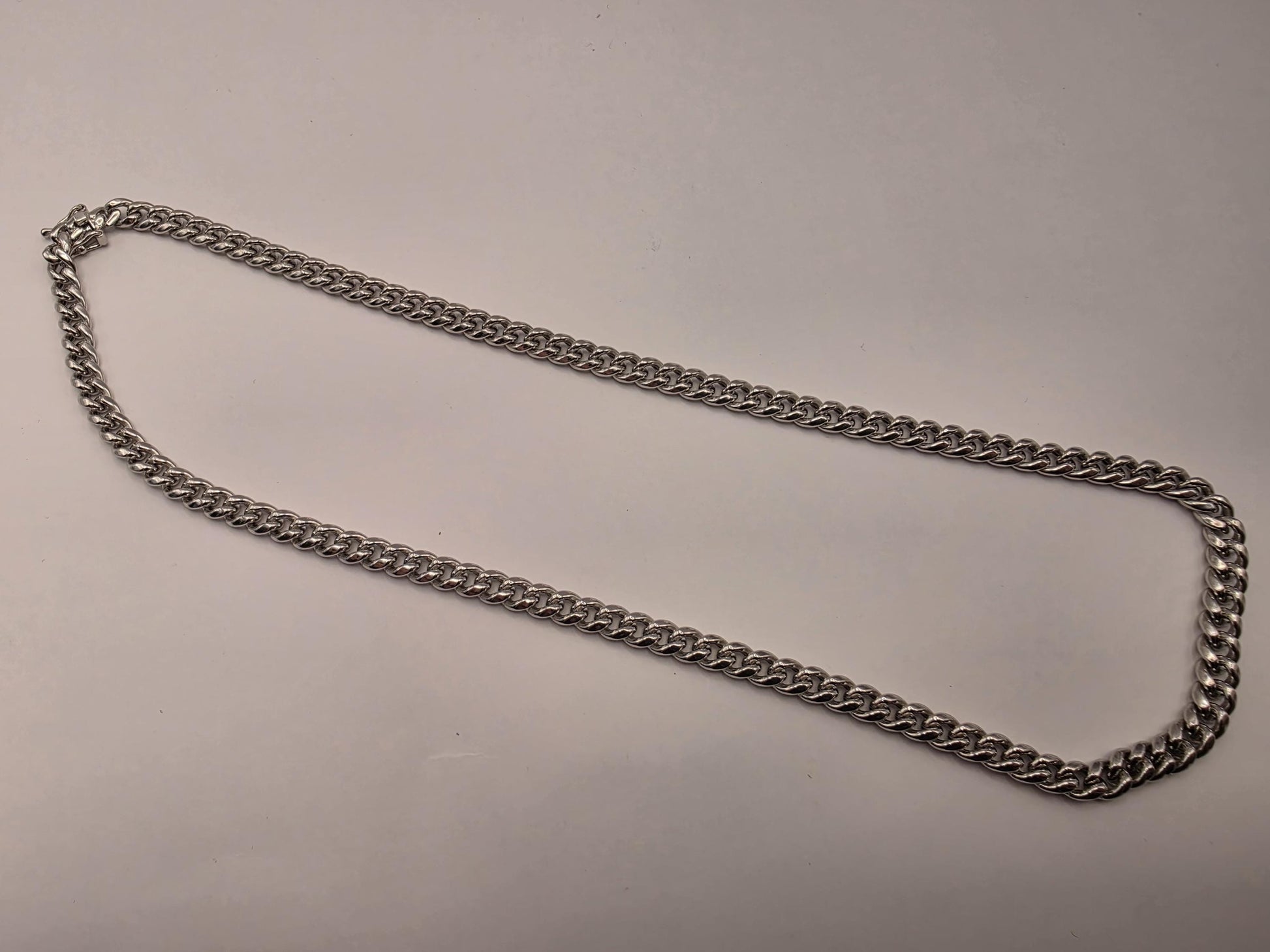 Sterling Silver Double Curb Chain Necklace | 925 Silver | 18 Inch | 5.4mm Cuban Link Chain