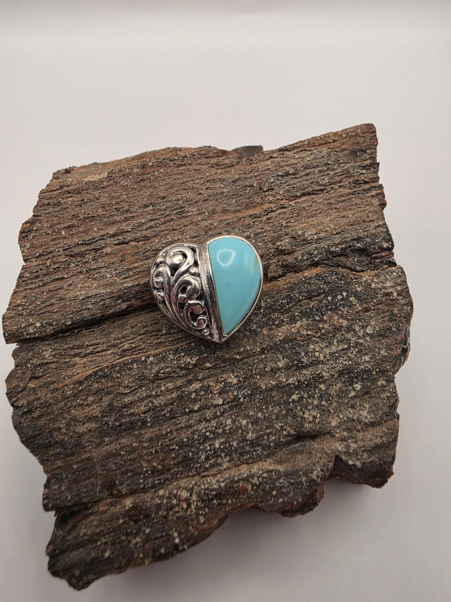 Sterling Silver Filigree Teardrop Turquoise Pendant | 925 Silver | 21.4mm | Scrollwork Cab Pendant