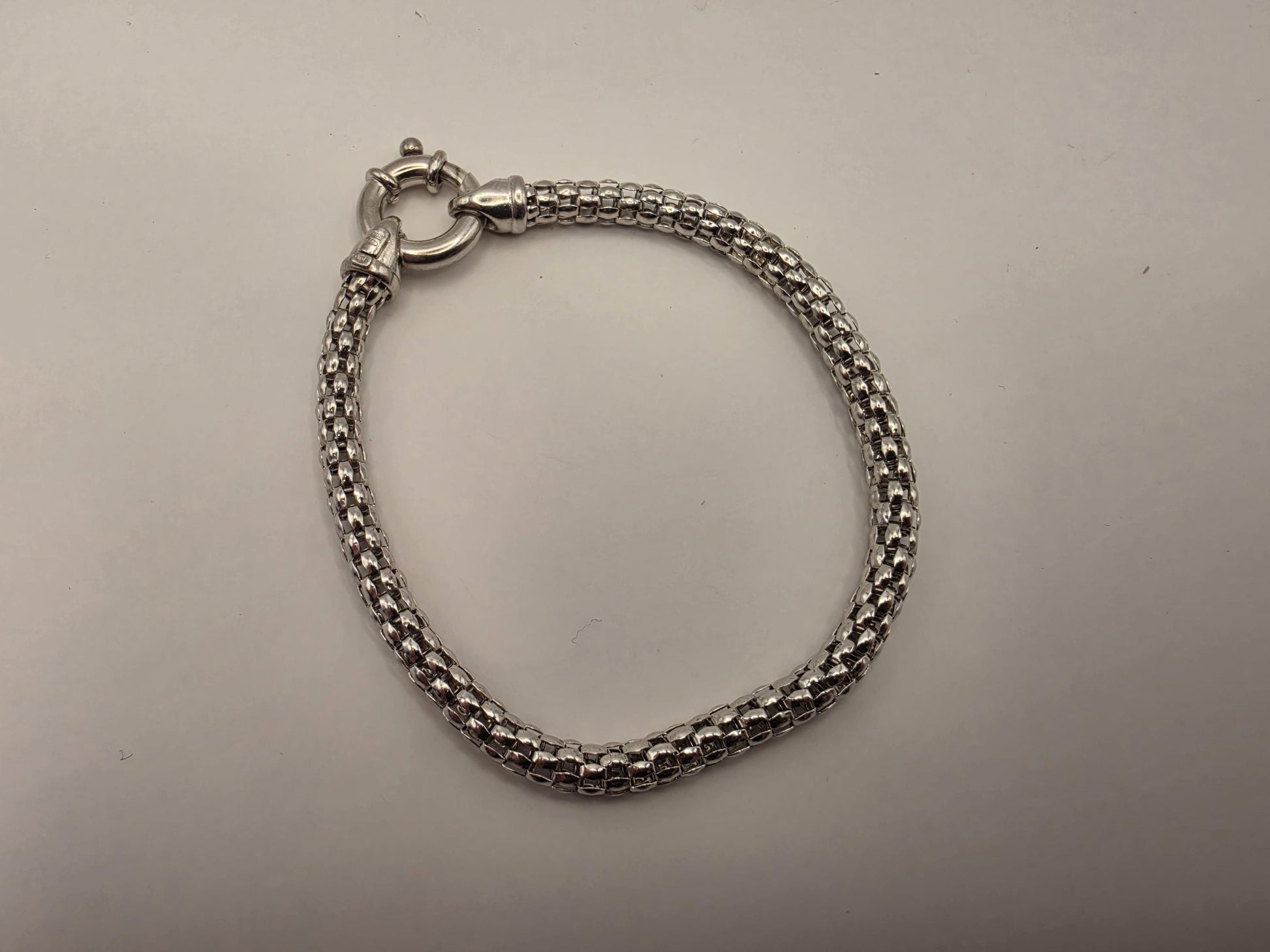 Sterling Silver Popcorn Mesh Bracelet | 925 Silver | 7.5 Inch | 4.3mm Rope Mesh Chain Bracelet