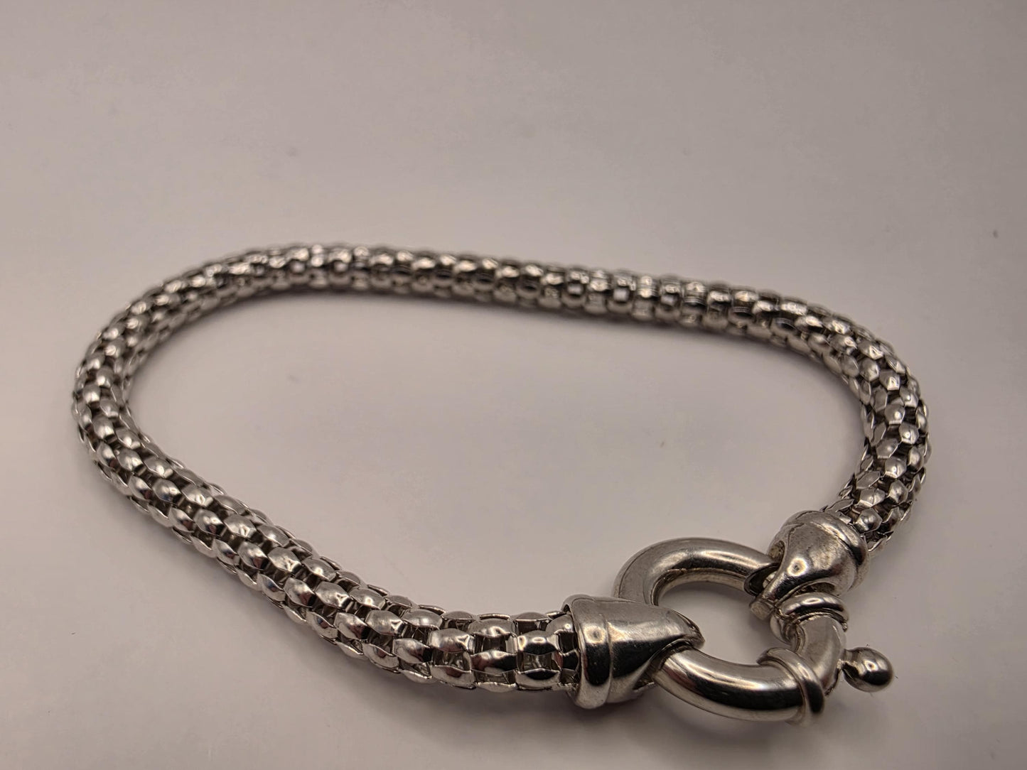 Sterling Silver Popcorn Mesh Bracelet | 925 Silver | 7.5 Inch | 4.3mm Rope Mesh Chain Bracelet