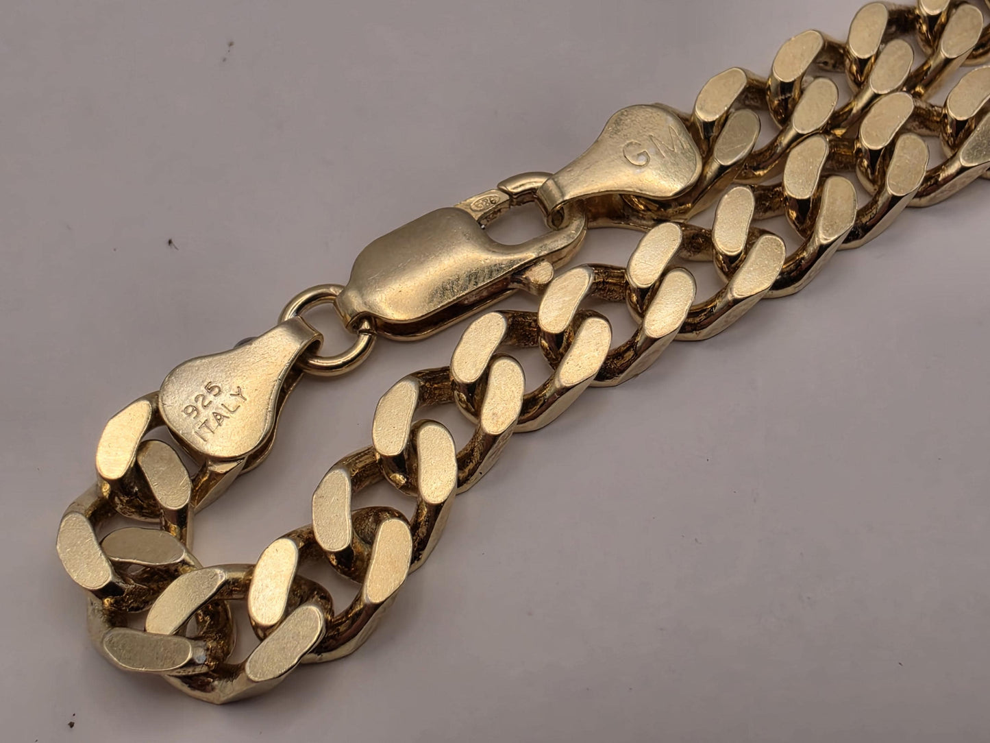 18K Gold Plated Cuban Curb Chain Necklace, Sterling Silver, 20 in 5.75mm, Mens Gold Chain, Heavy Curb Link, Unisex Statement Necklace Gift