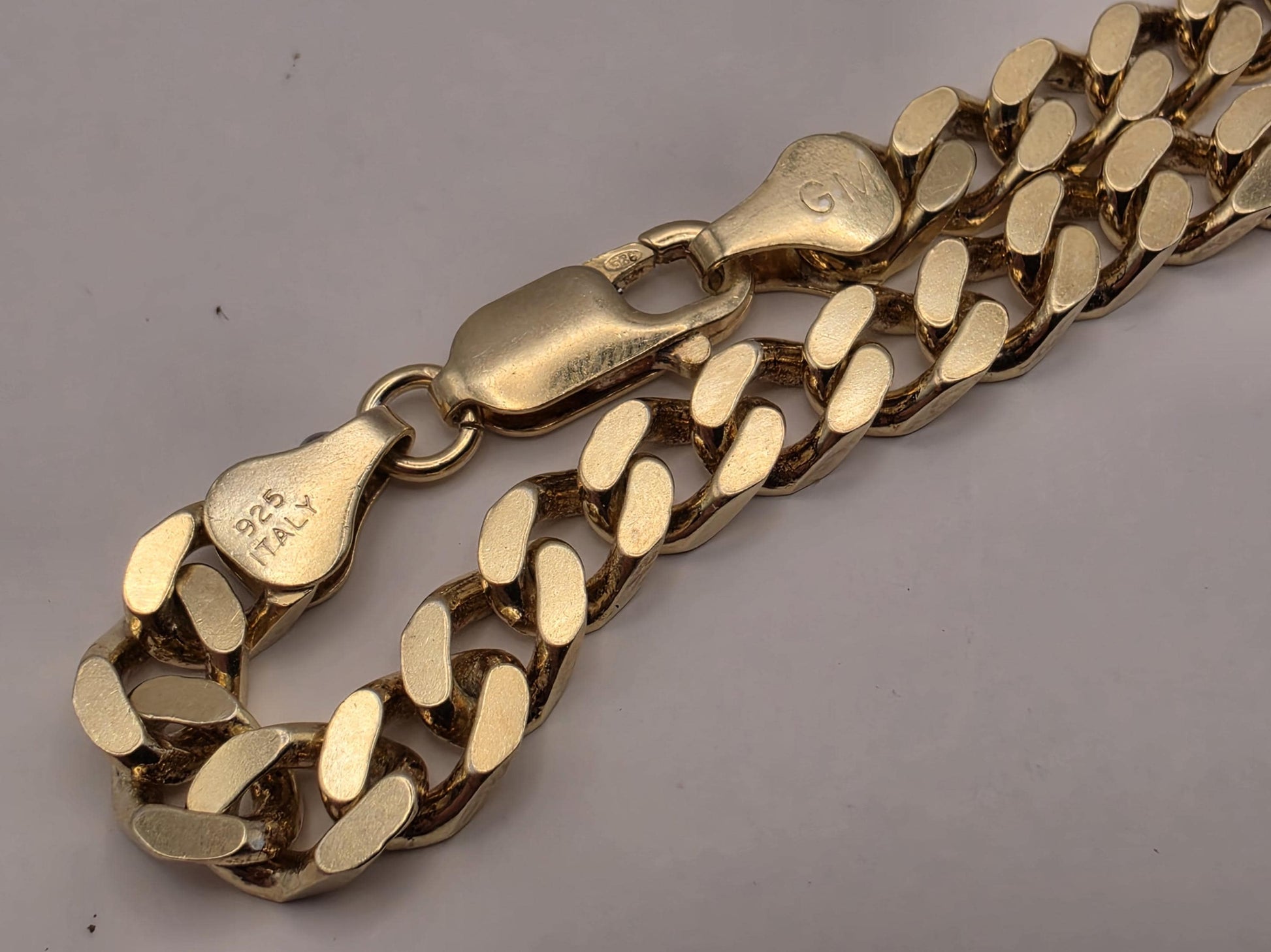 18K Gold Plated Cuban Curb Chain Necklace, Sterling Silver, 20 in 5.75mm, Mens Gold Chain, Heavy Curb Link, Unisex Statement Necklace Gift