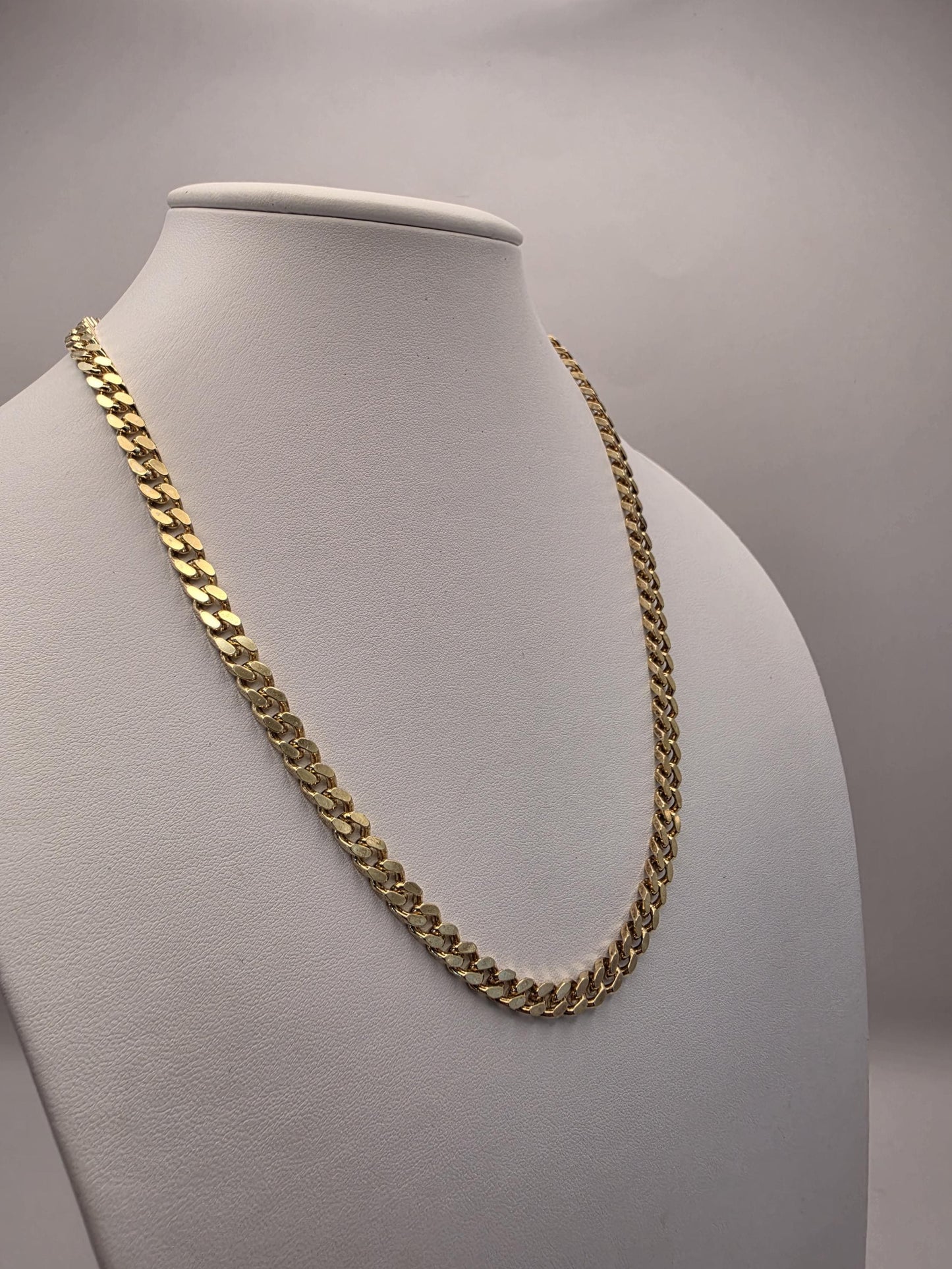 18K Gold Plated Cuban Curb Chain Necklace, Sterling Silver, 20 in 5.75mm, Mens Gold Chain, Heavy Curb Link, Unisex Statement Necklace Gift