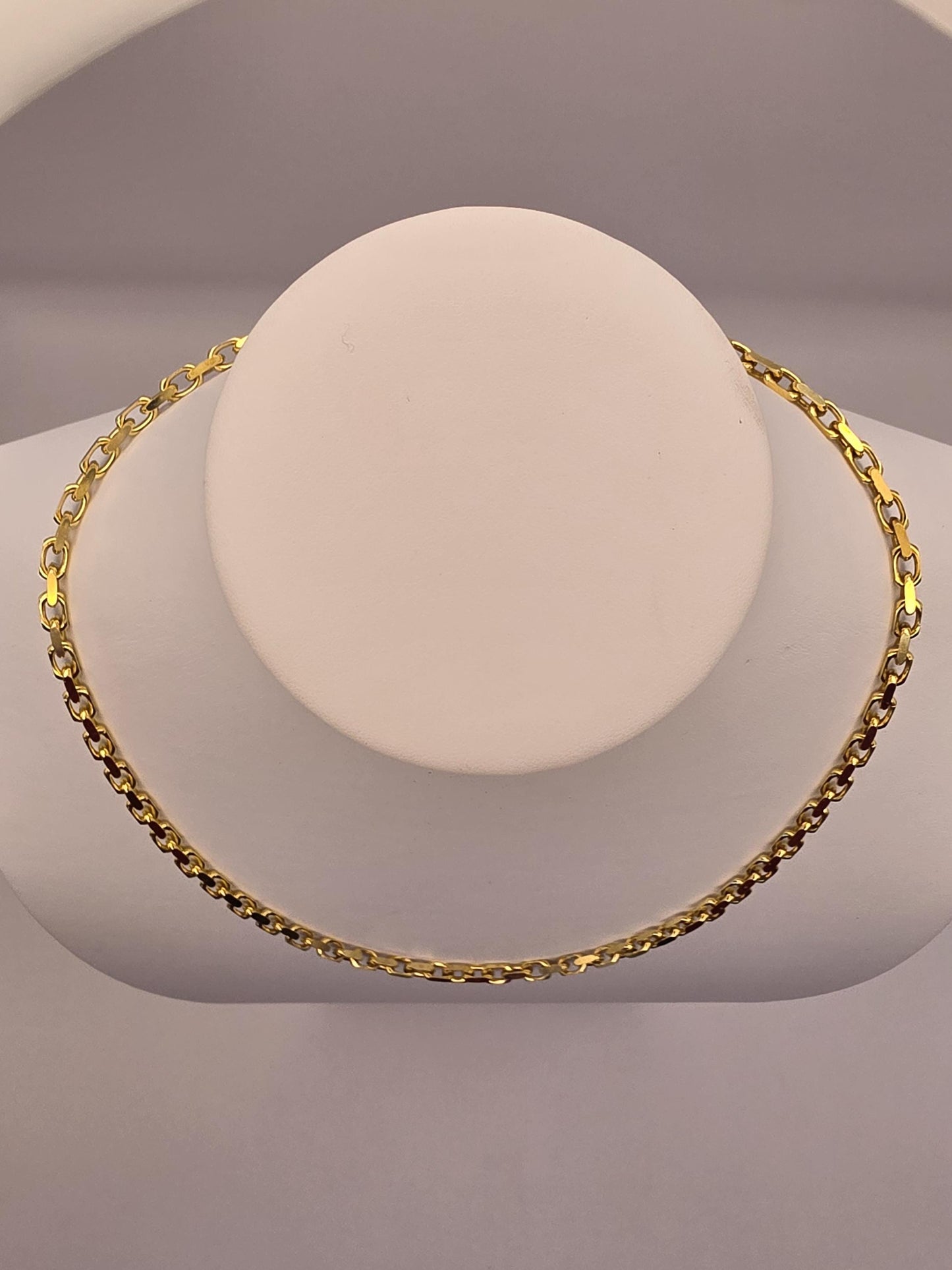 18K Gold Plated Rolo Cable Chain Necklace, Sterling Silver, 20" 4.2mm, Unisex Gold Chain, Round Link, Layering Necklace, Everyday Gift Idea
