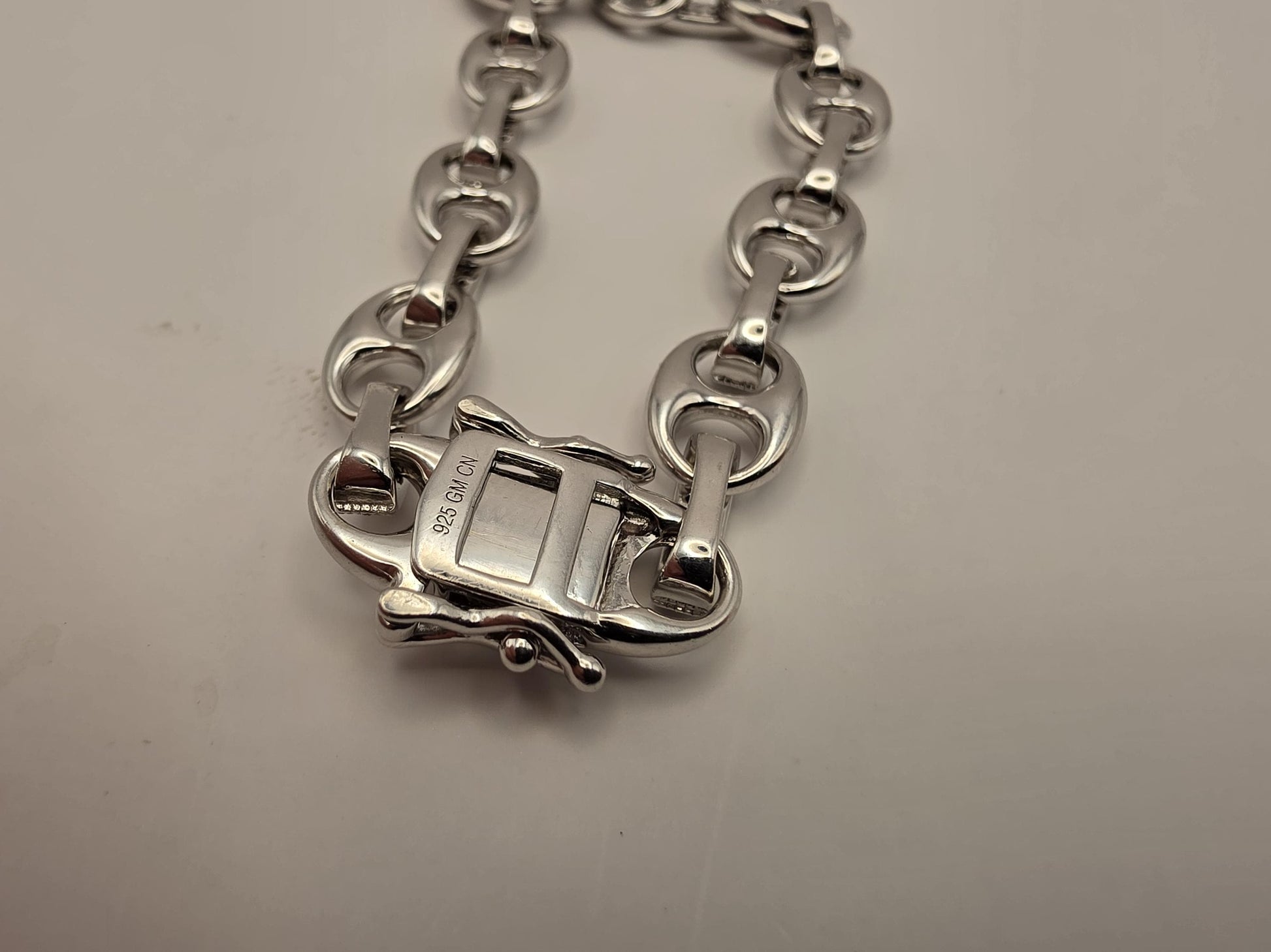 Sterling Silver CZ Mariner Link Bracelet, Pave Anchor Link, 925 Silver, 7 in 8mm, Iced Out Bracelet, Unisex Bling Bracelet, Gift Idea