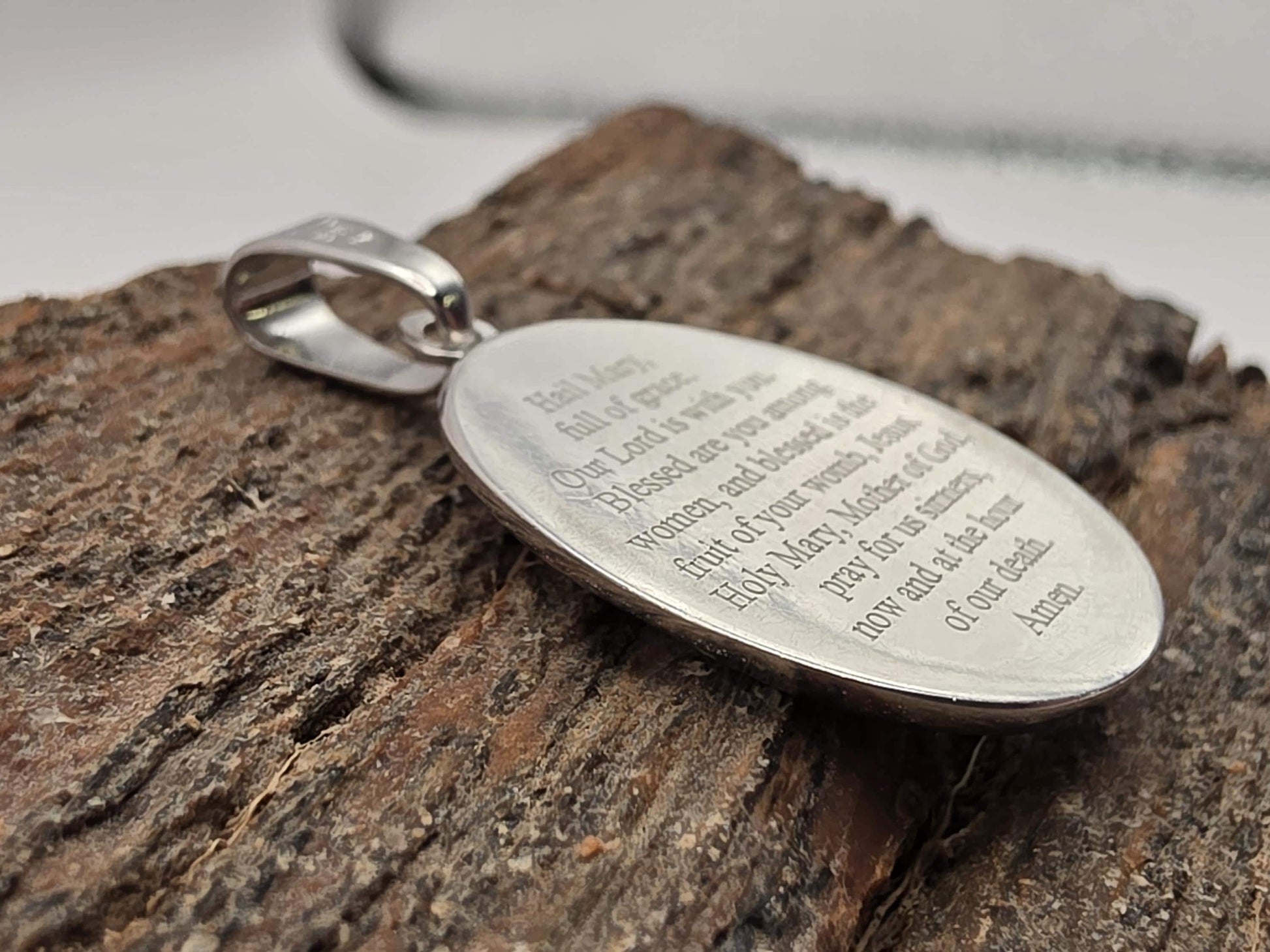Sterling Silver Miraculous Medal Pendant, Virgin Mary Oval, 925 Silver, 1 in, Our Lady Religious Pendant, Catholic Jewelry, Faith Gift