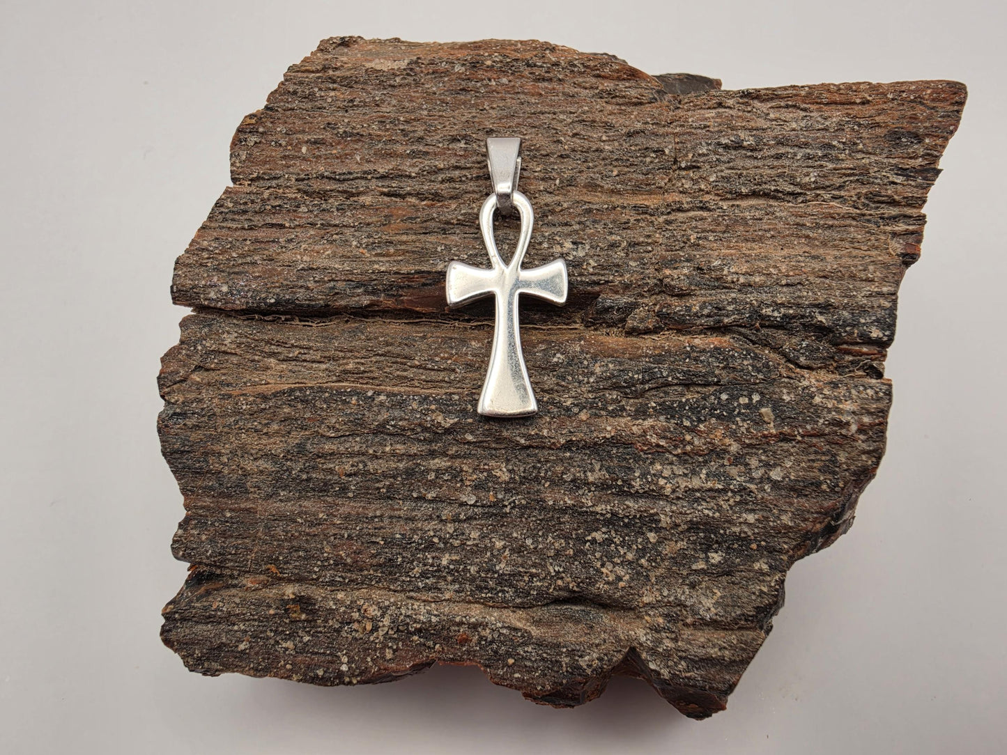 Sterling Silver Ankh Pendant, Egyptian Cross, 925 Silver, 1 in, Ankh Cross Charm, Ancient Egypt Symbol of Life, Unisex Gift