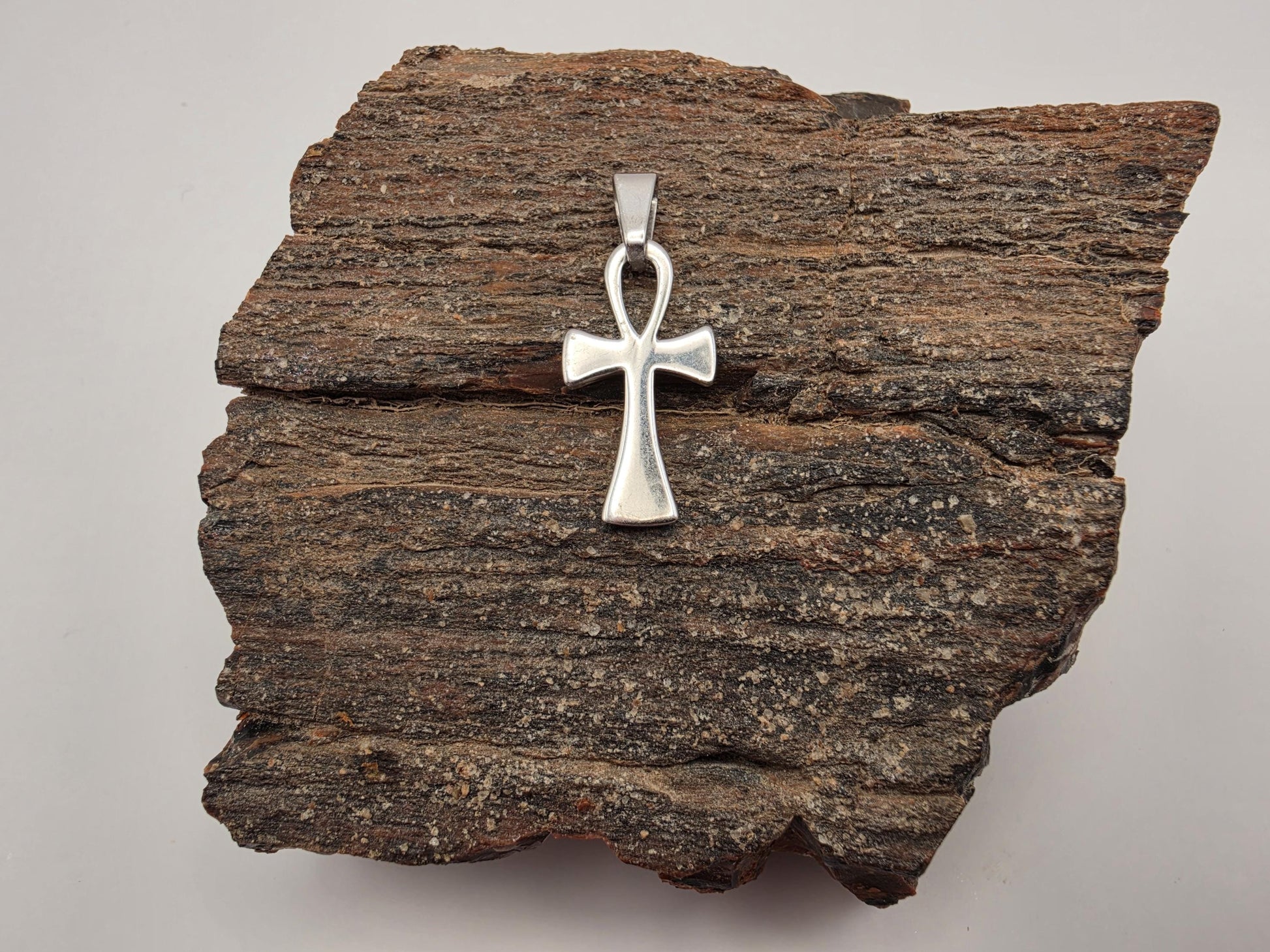 Sterling Silver Ankh Pendant, Egyptian Cross, 925 Silver, 1 in, Ankh Cross Charm, Ancient Egypt Symbol of Life, Unisex Gift