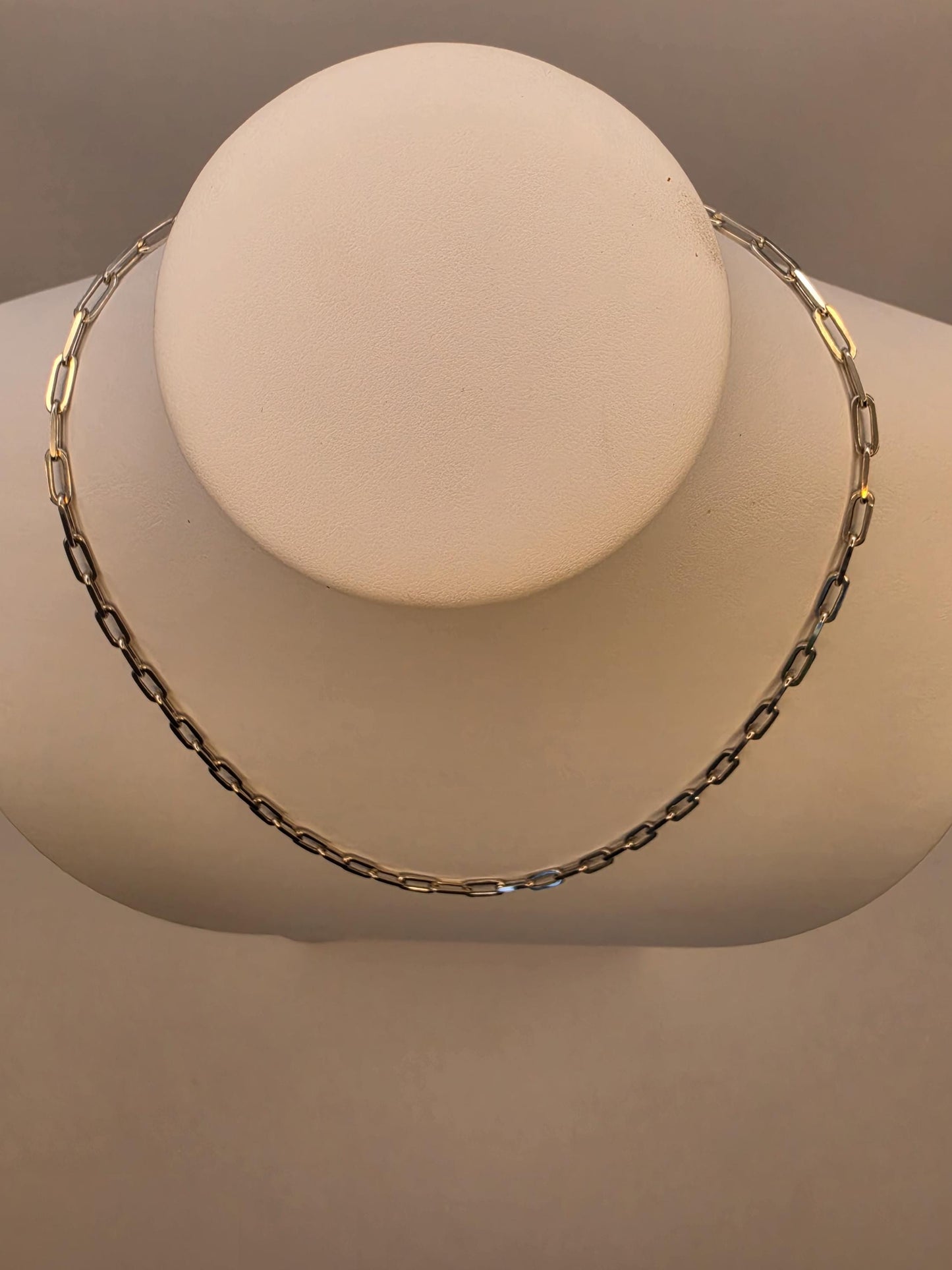 Sterling Silver Paperclip Chain Necklace | 925 Silver | 20 Inch | 3.84mm | Elongated Link Layering Chain | Mens Womens Unisex