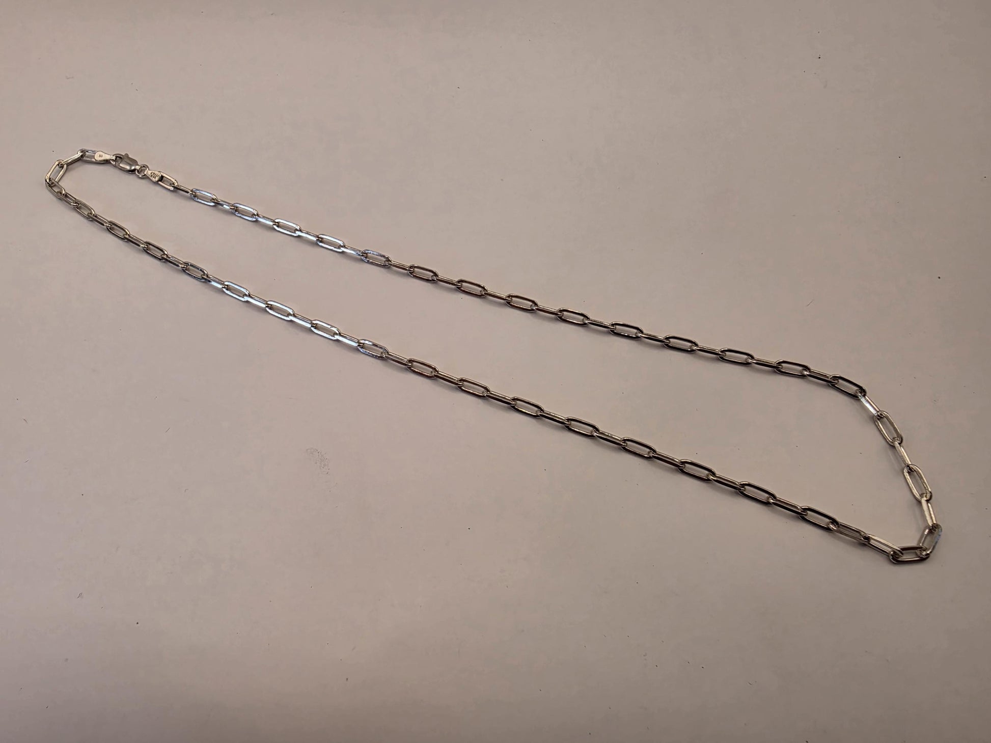 Sterling Silver Paperclip Chain Necklace | 925 Silver | 20 Inch | 3.46mm | Elongated Link Layering Chain | Unisex