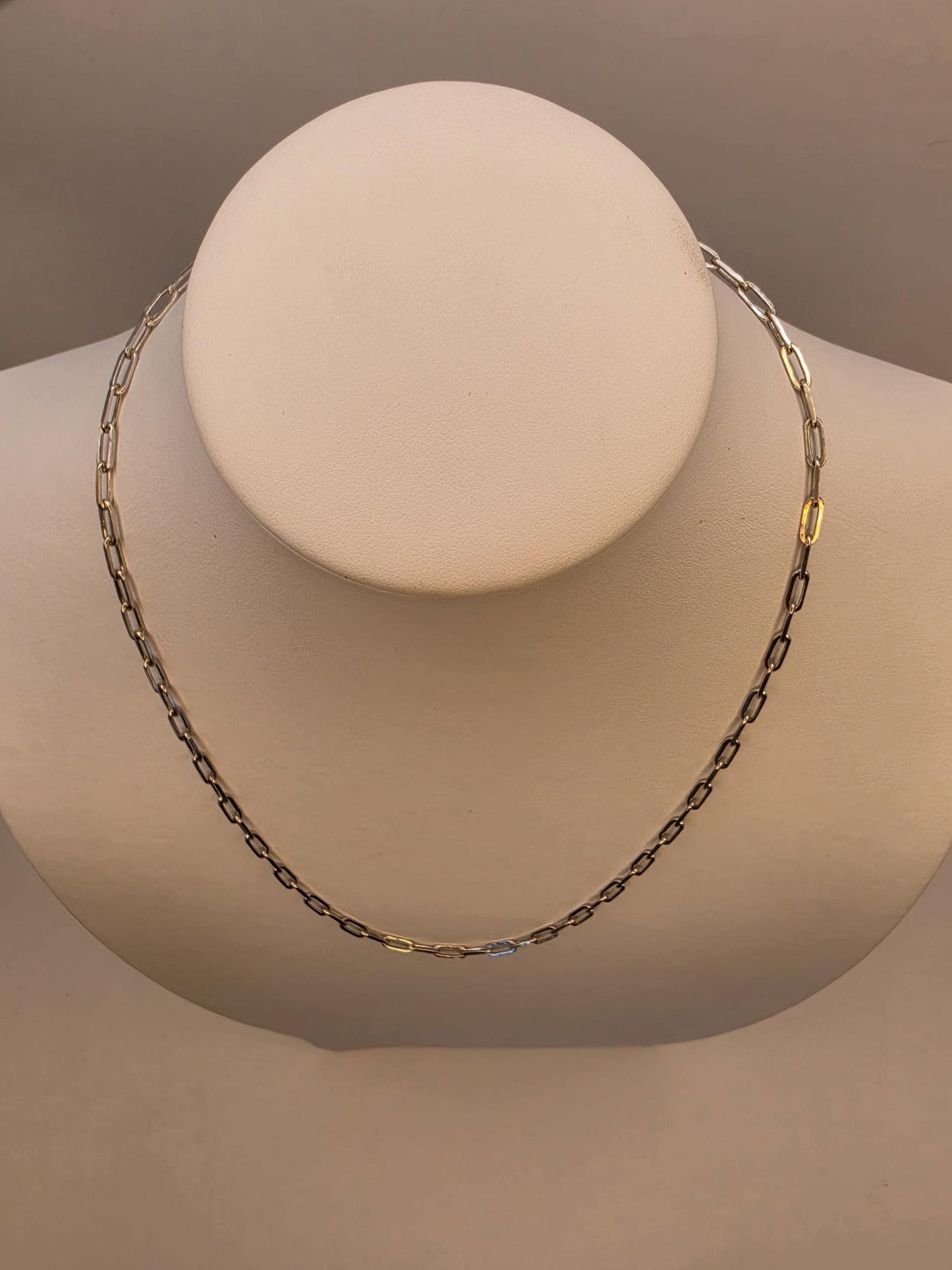 Sterling Silver Paperclip Chain Necklace | 925 Silver | 20 Inch | 3.46mm | Elongated Link Layering Chain | Unisex