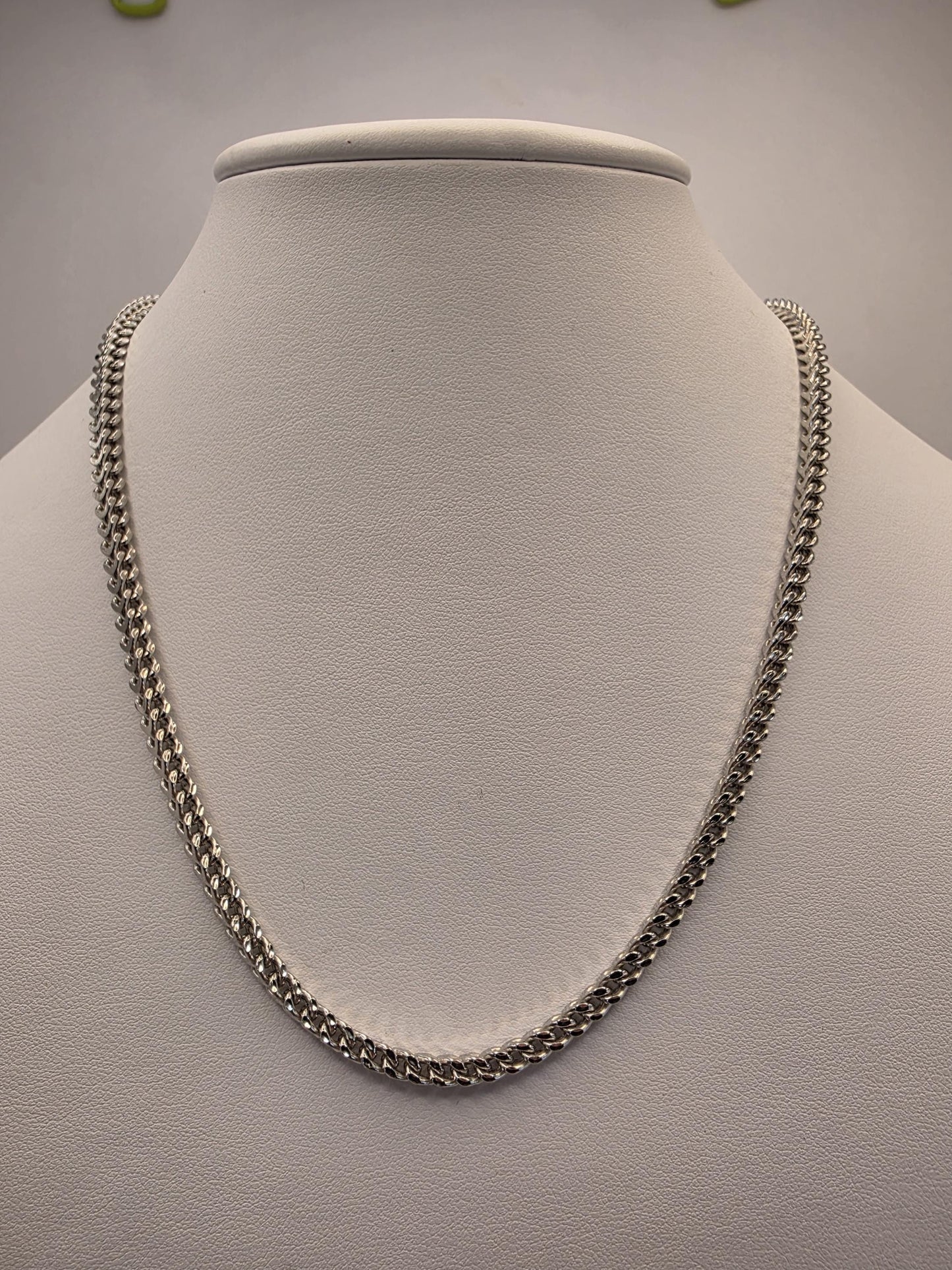 Sterling Silver Franco Chain Necklace | 925 Silver | 18 Inch | 4.54mm | Box Weave | Mens Womens Unisex Chain
