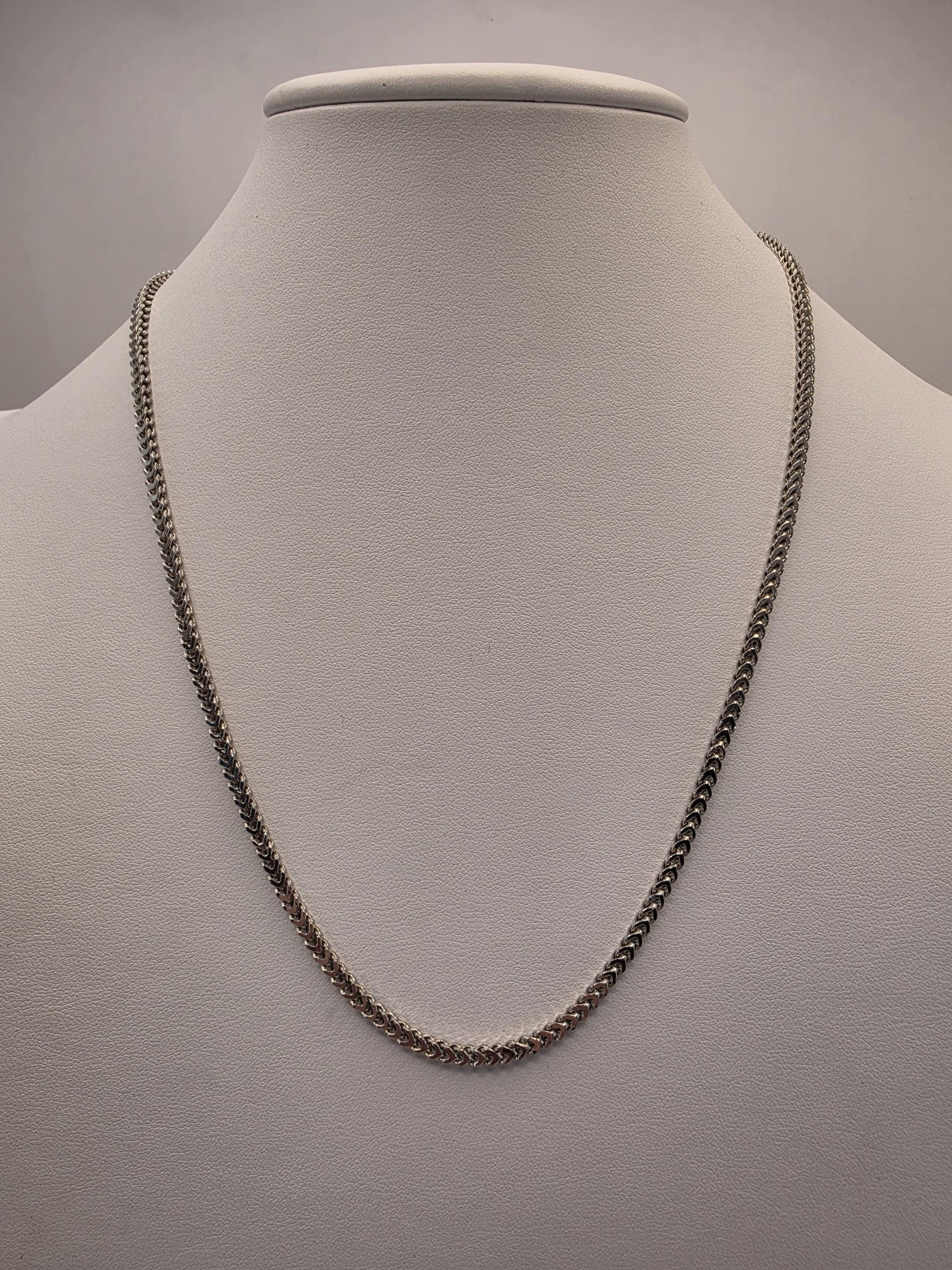 Sterling Silver Franco Chain Necklace | 925 Silver | 20 Inch | 2.5mm | Box Weave | Mens Womens Unisex Chain