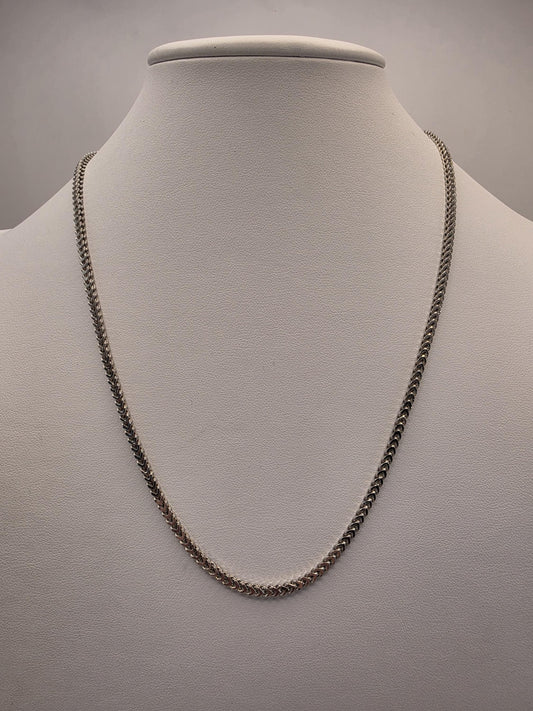 Sterling Silver Franco Chain Necklace | 925 Silver | 20 Inch | 2.5mm | Box Weave | Mens Womens Unisex Chain