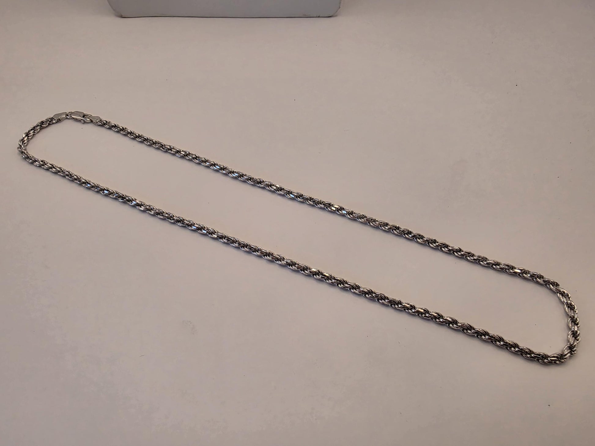 Sterling Silver Rope Chain Necklace | 925 Silver | 20 Inch | 3.2mm | Twisted Rope | Mens Womens Unisex Chain
