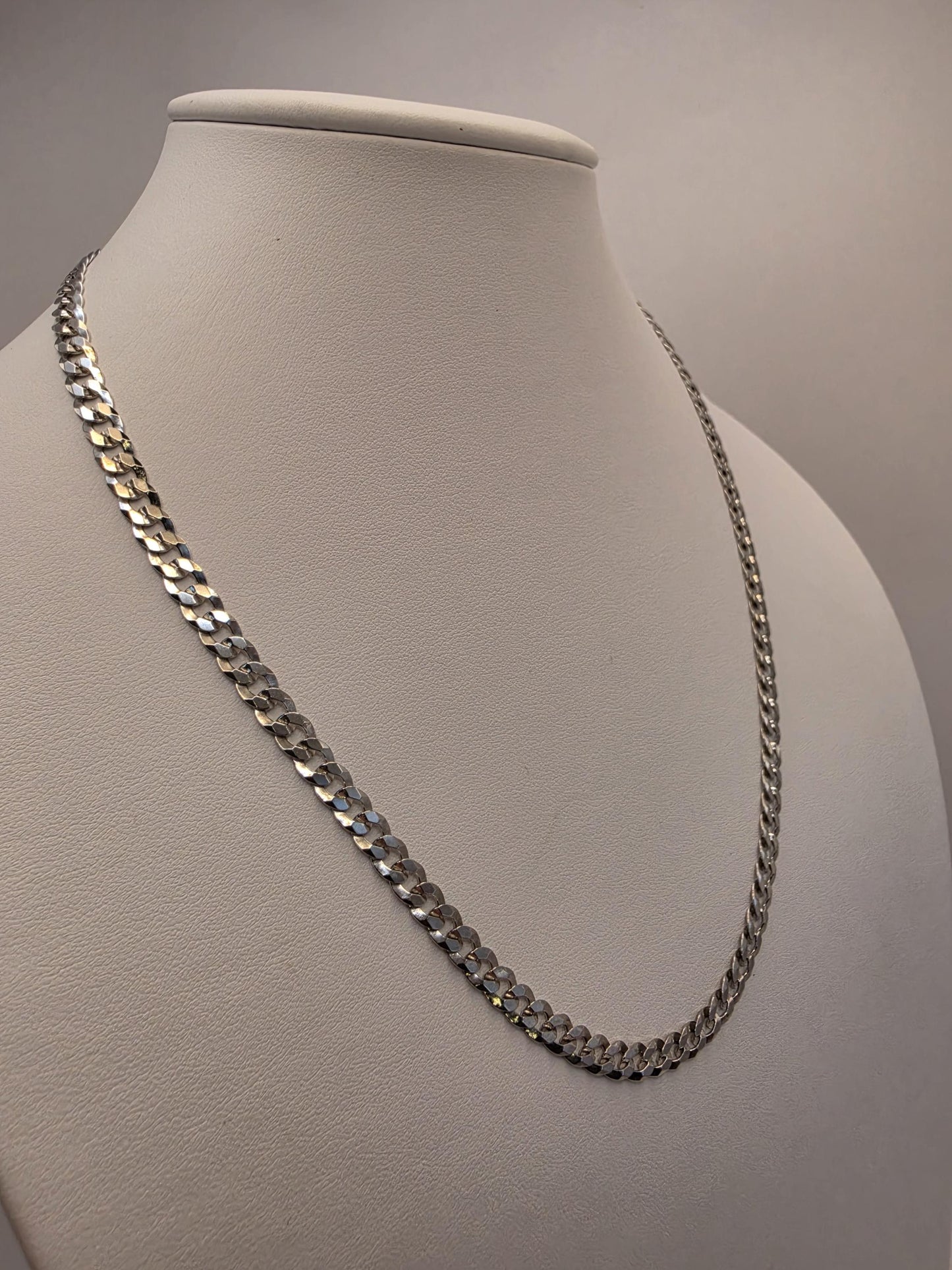Sterling Silver Curb Chain Necklace | 925 Silver | 20 Inch | 5.3mm | Flat Cuban Link | Mens Womens Unisex Chain