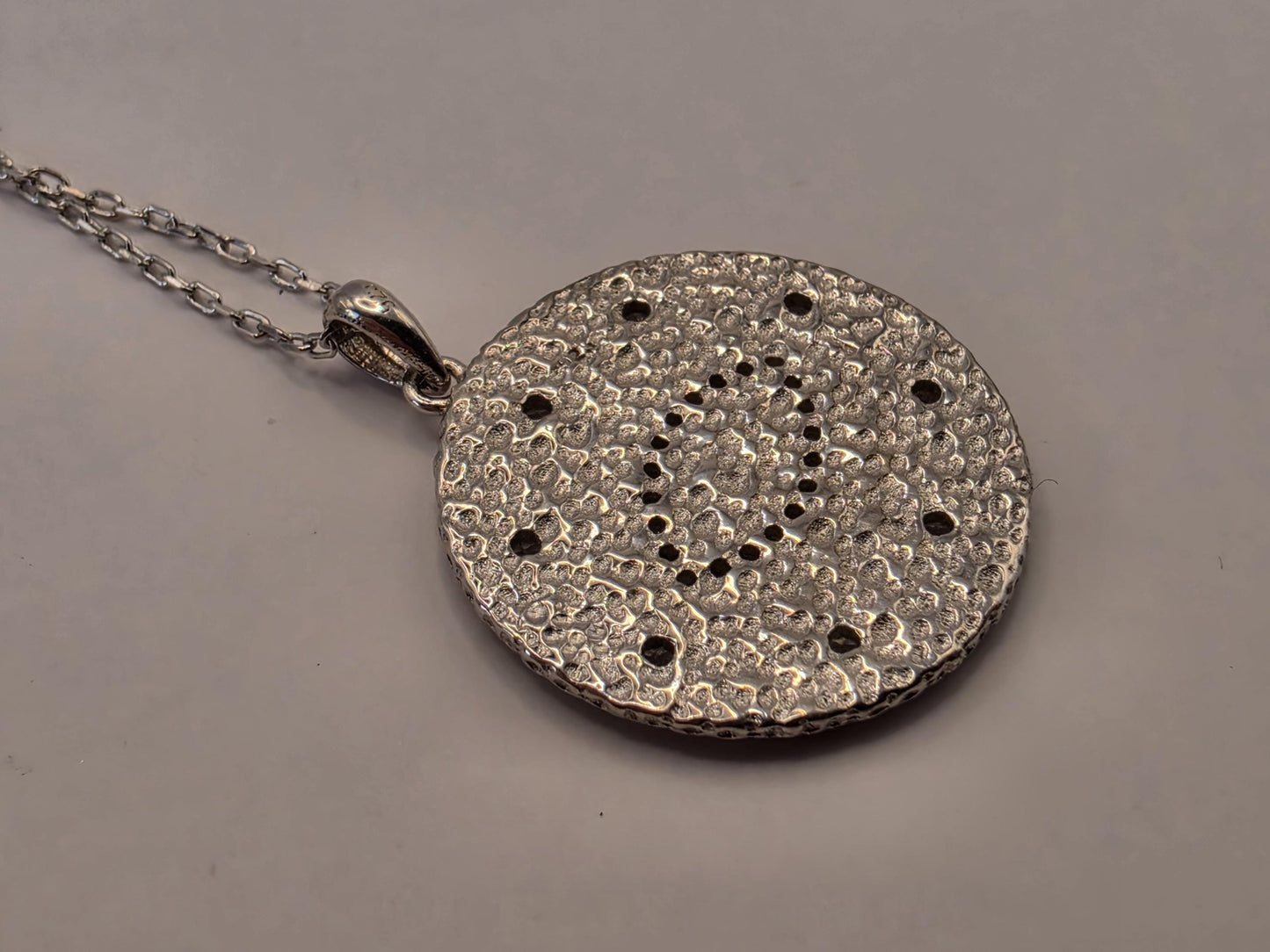 Sterling Silver Evil Eye Pendant Necklace | 925 Silver | CZ Disc | 17 Inch | Protection Charm | Womens Gift Jewelry