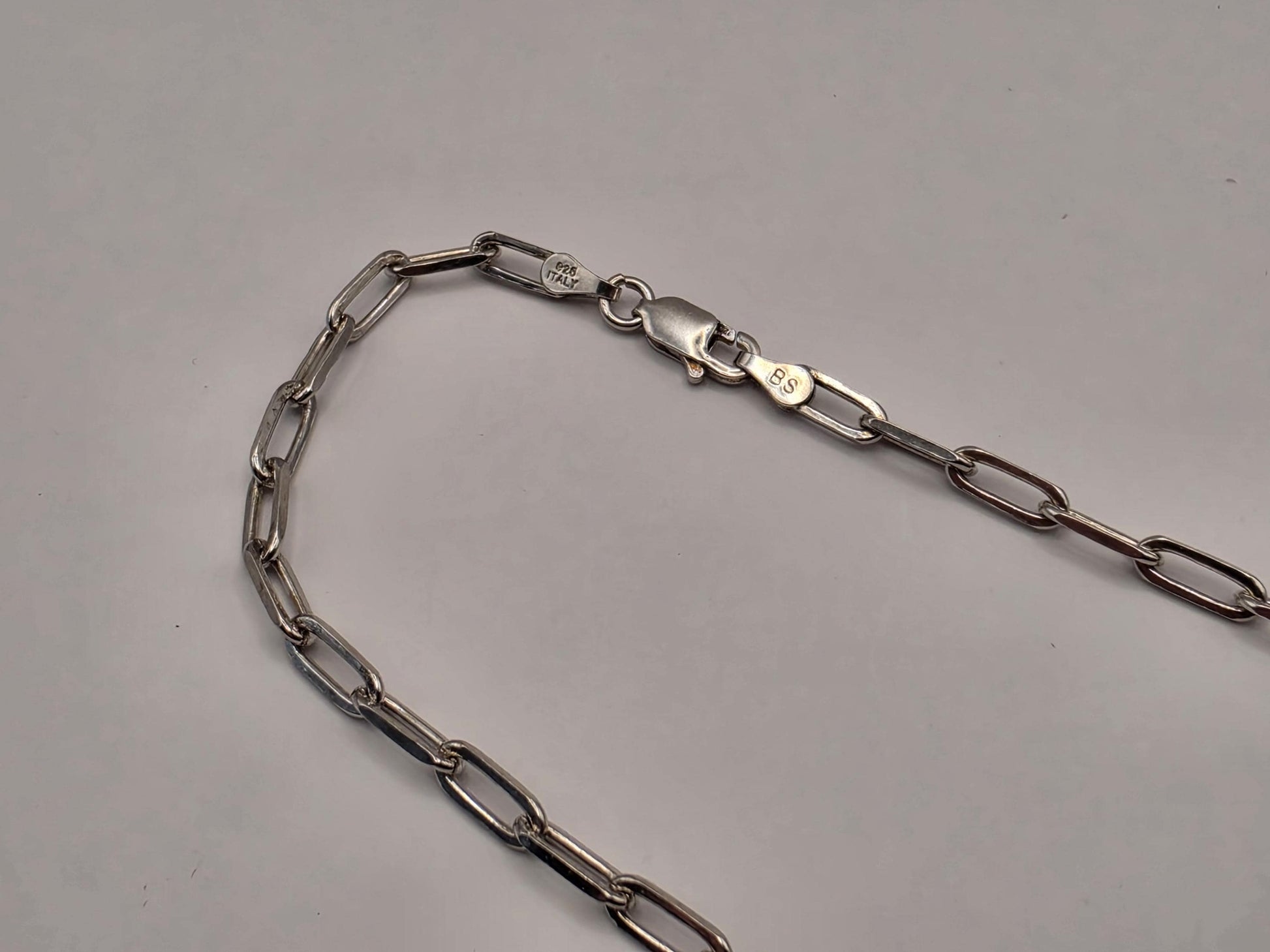 Sterling Silver Paperclip Chain Necklace | 925 Silver | 20 Inch | 3.3mm | Elongated Link Layering Chain | Unisex