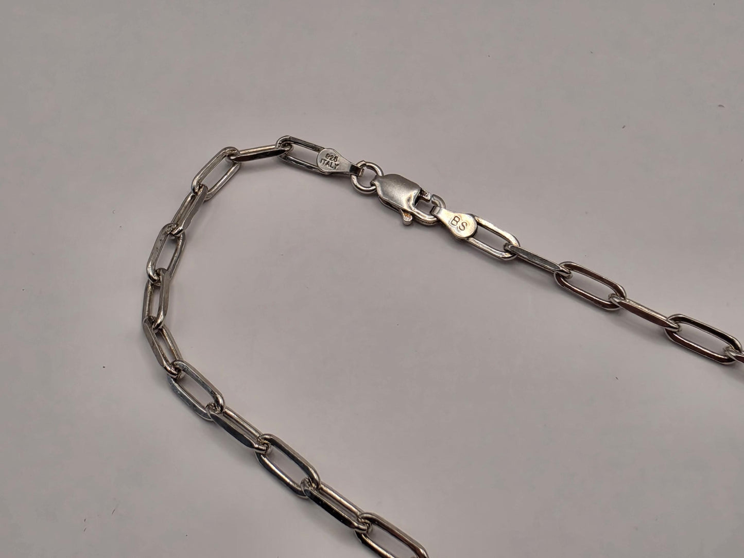 Sterling Silver Paperclip Chain Necklace | 925 Silver | 20 Inch | 3.3mm | Elongated Link Layering Chain | Unisex