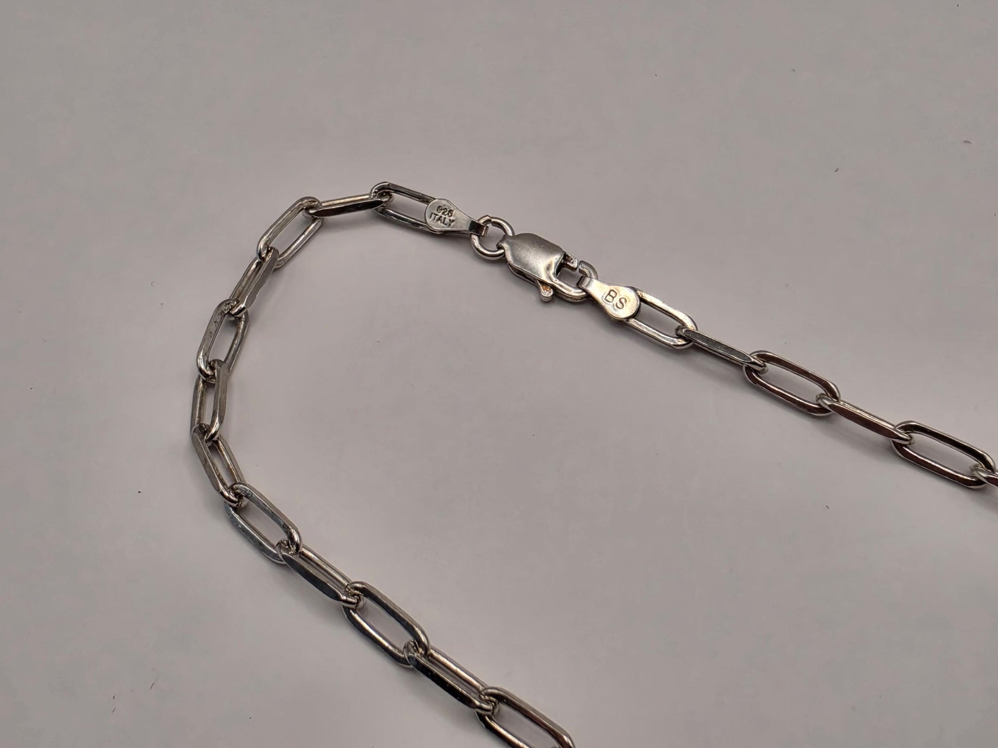 Sterling Silver Paperclip Chain Necklace | 925 Silver | 20 Inch | 3.3mm | Elongated Link Layering Chain | Unisex