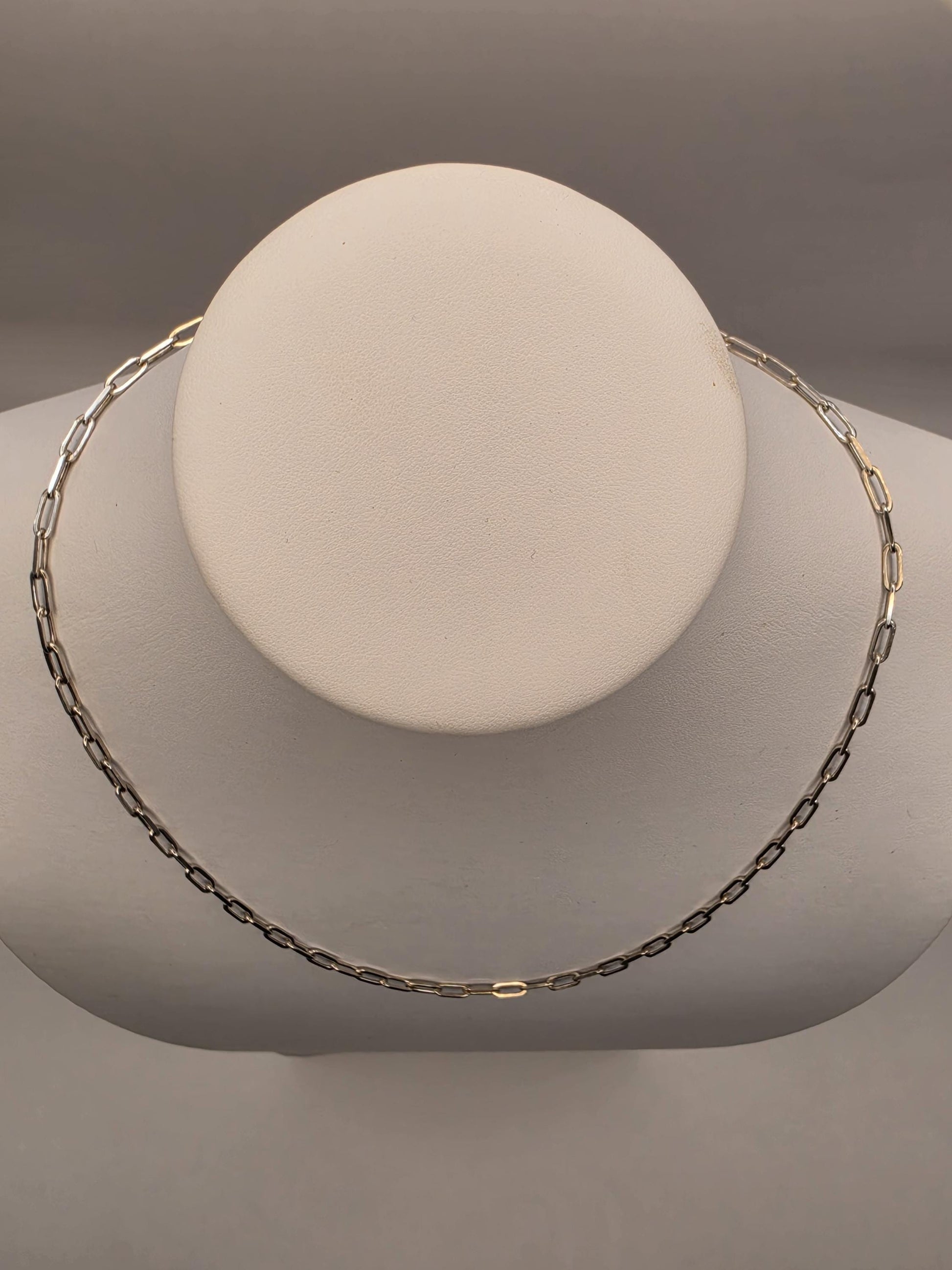 Sterling Silver Paperclip Chain Necklace | 925 Silver | 20 Inch | 3.3mm | Elongated Link Layering Chain | Unisex