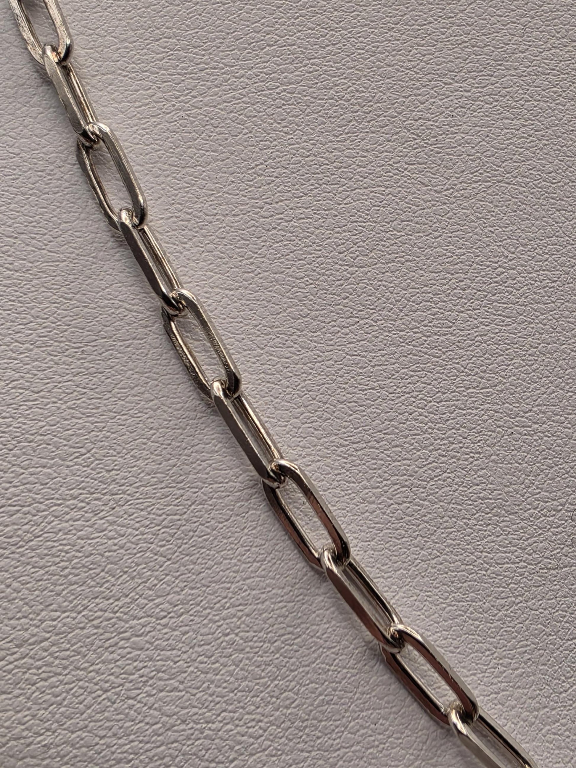 Sterling Silver Paperclip Chain Necklace | 925 Silver | 20 Inch | 3.3mm | Elongated Link Layering Chain | Unisex