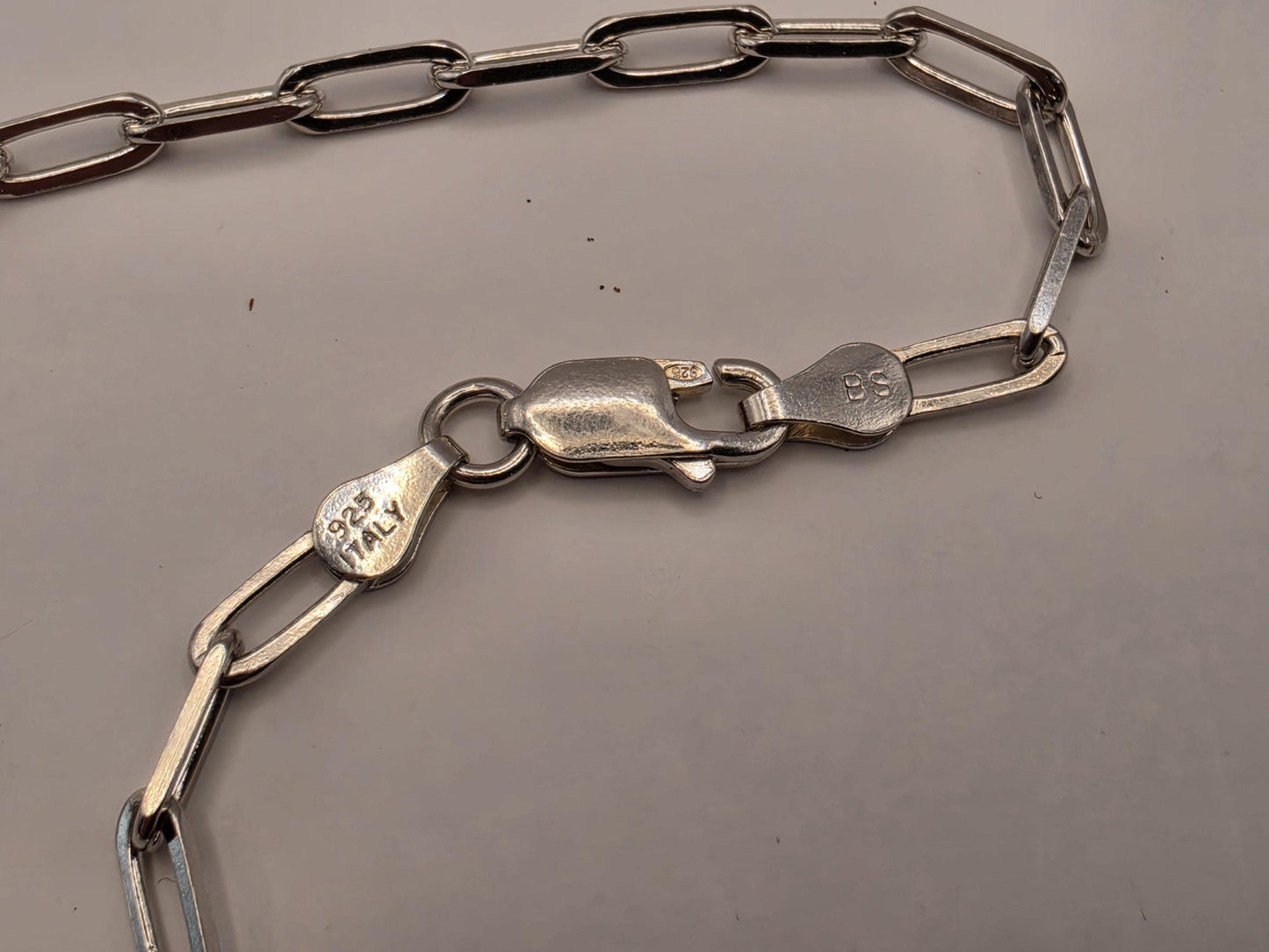 Sterling Silver Paperclip Chain Necklace | 925 Silver | 18 Inch | 3.2mm | Elongated Link Layering Chain | Unisex