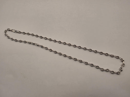 Sterling Silver Mariner Chain Necklace | 925 Silver | 20 Inch | 4.6mm | Puffed Anchor Link | Mens Womens Unisex Chain