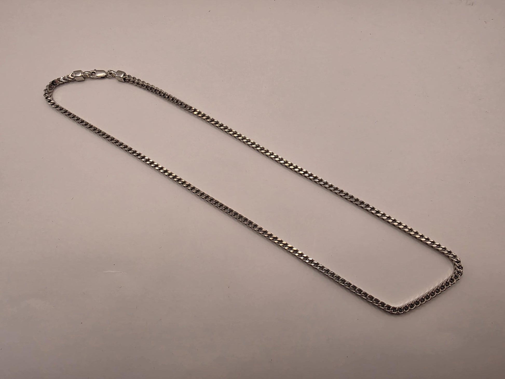 Sterling Silver Franco Chain Necklace | 925 Silver | 18 Inch | 2.55mm | Box Weave | Mens Womens Unisex Chain
