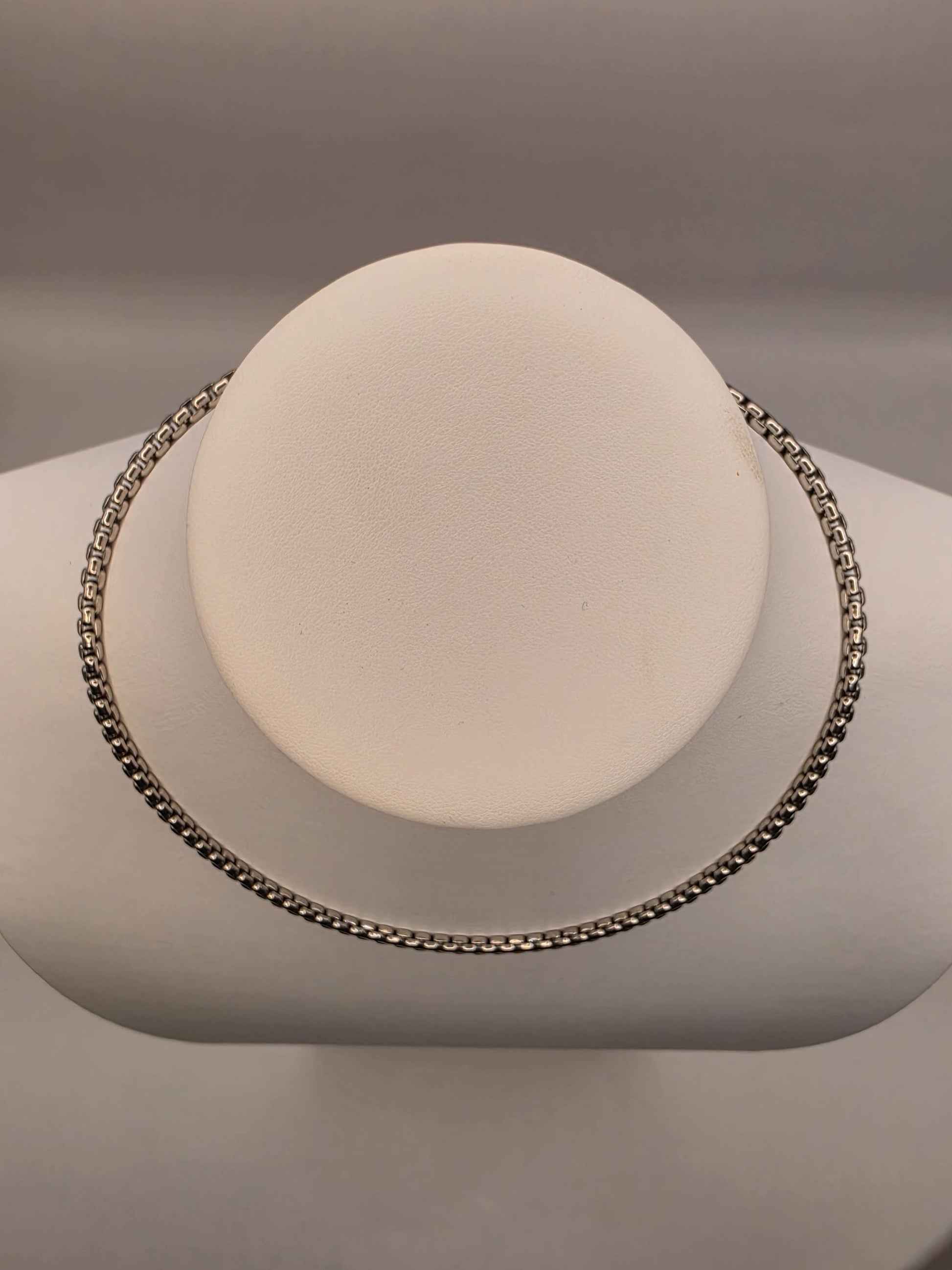 Sterling Silver Box Chain Necklace | 925 Silver | 16 Inch | 3.75mm | Rounded Box Link | Mens Womens Unisex Chain