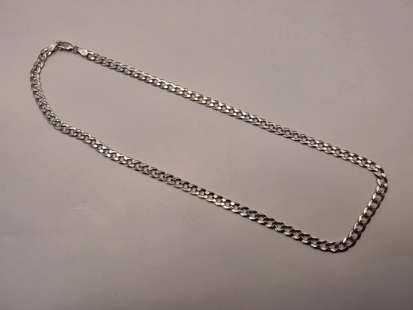 Sterling Silver Curb Chain Necklace | 925 Silver | 16 Inch | 4.5mm | Flat Cuban Link | Mens Womens Unisex Chain
