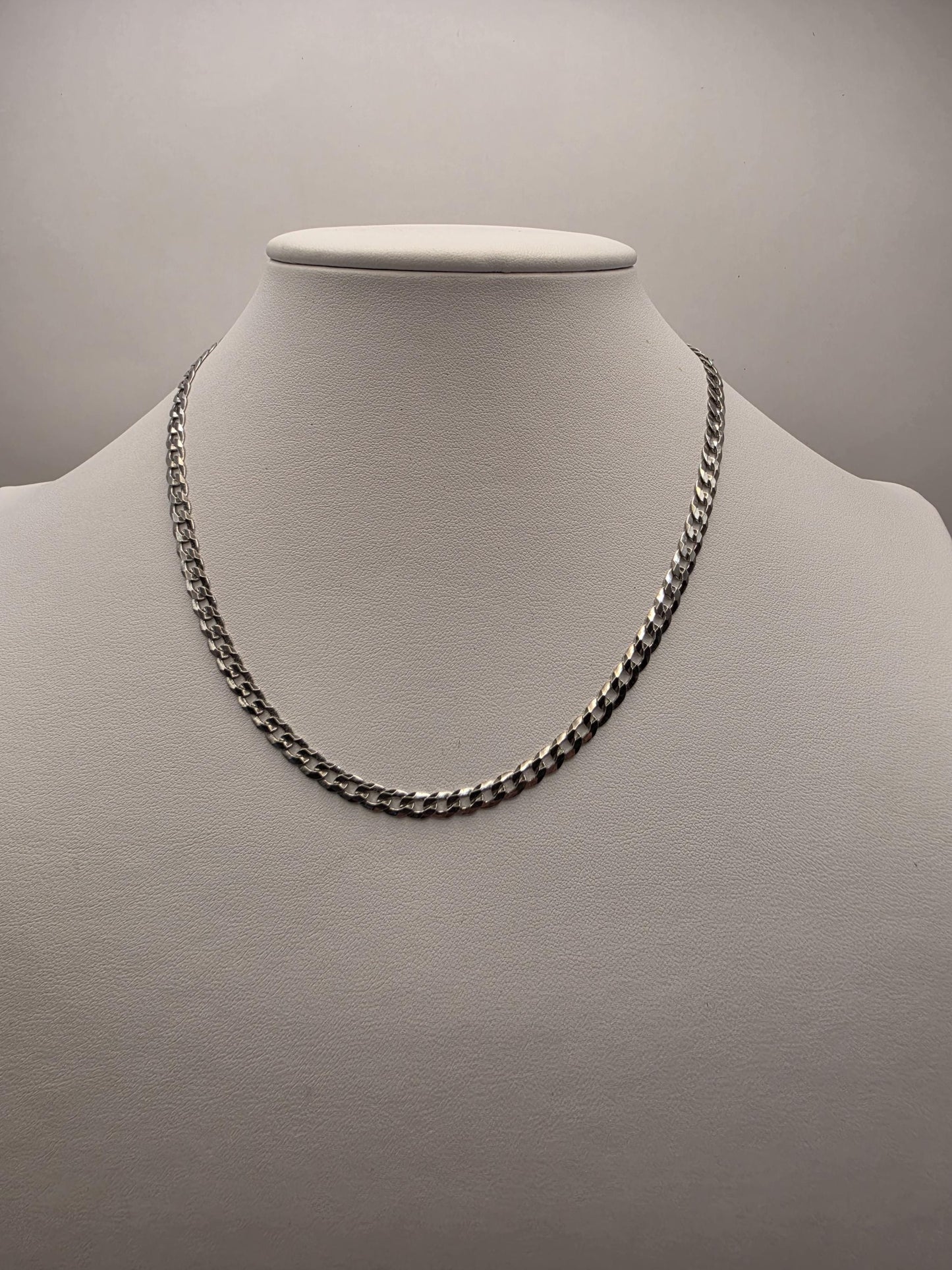 Sterling Silver Curb Chain Necklace | 925 Silver | 16 Inch | 4.5mm | Flat Cuban Link | Mens Womens Unisex Chain