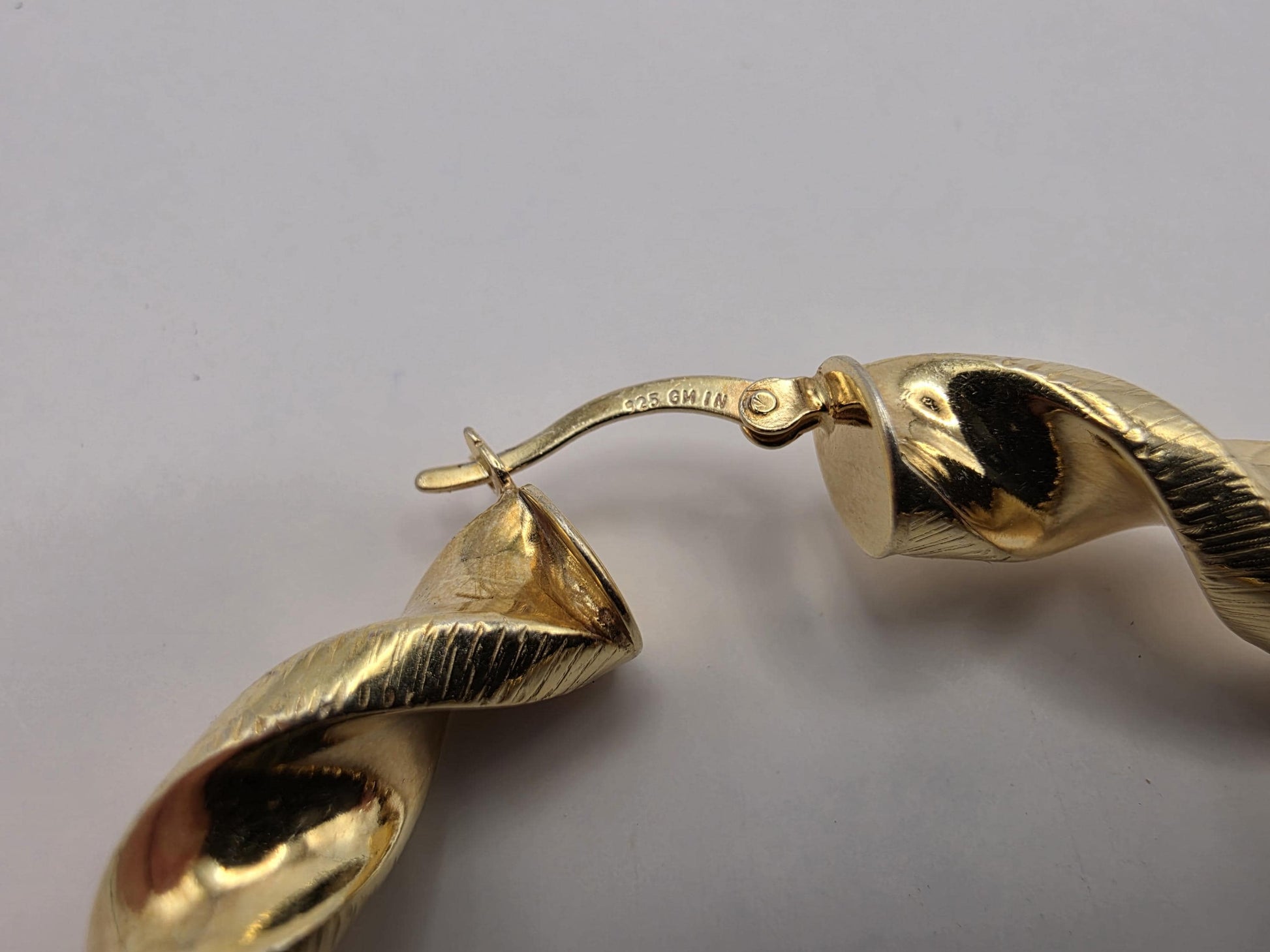 Gold Plated Twisted Hoop Earrings | 925 Silver | 2 Inch | Chunky Twisted Rope Hoops | Womens Statement Gold Hoops