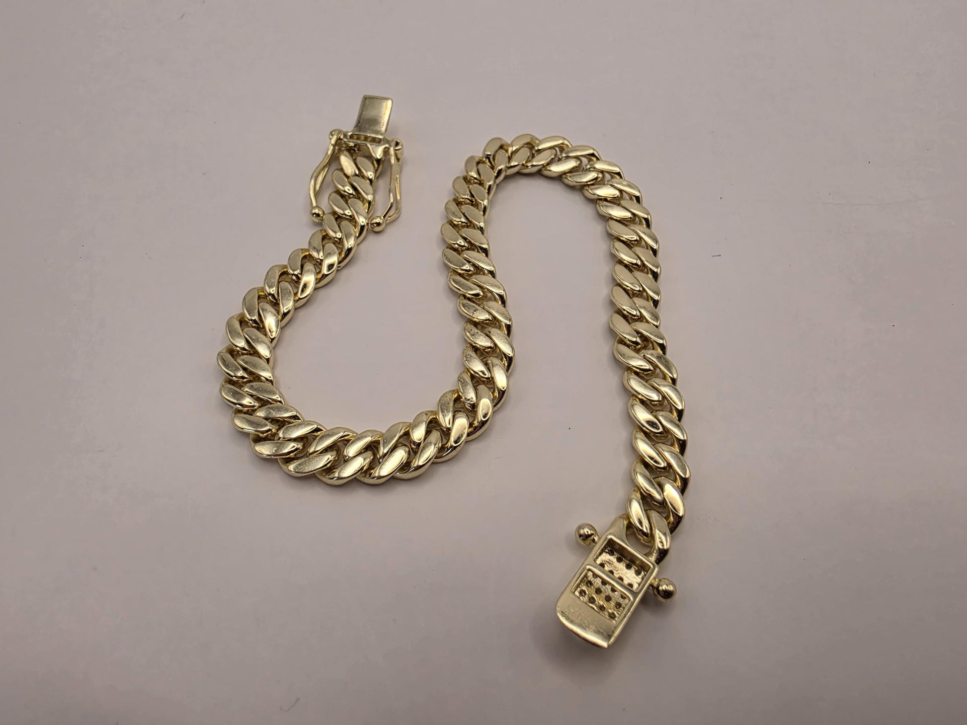 Gold Plated CZ Cuban Link Bracelet | 925 Silver | 8.5 Inch | 6mm | Iced Pave Curb Link | Mens Womens Unisex Bracelet