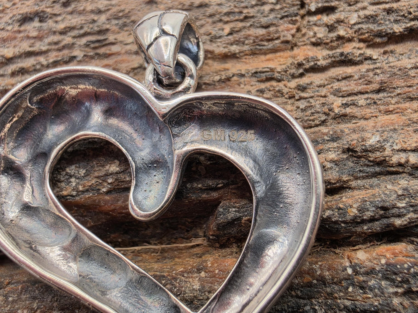 Sterling Silver Snake Heart Pendant | 925 Silver | Oxidized Serpent | 1 Inch | Mens Womens Edgy Heart Jewelry Pendant