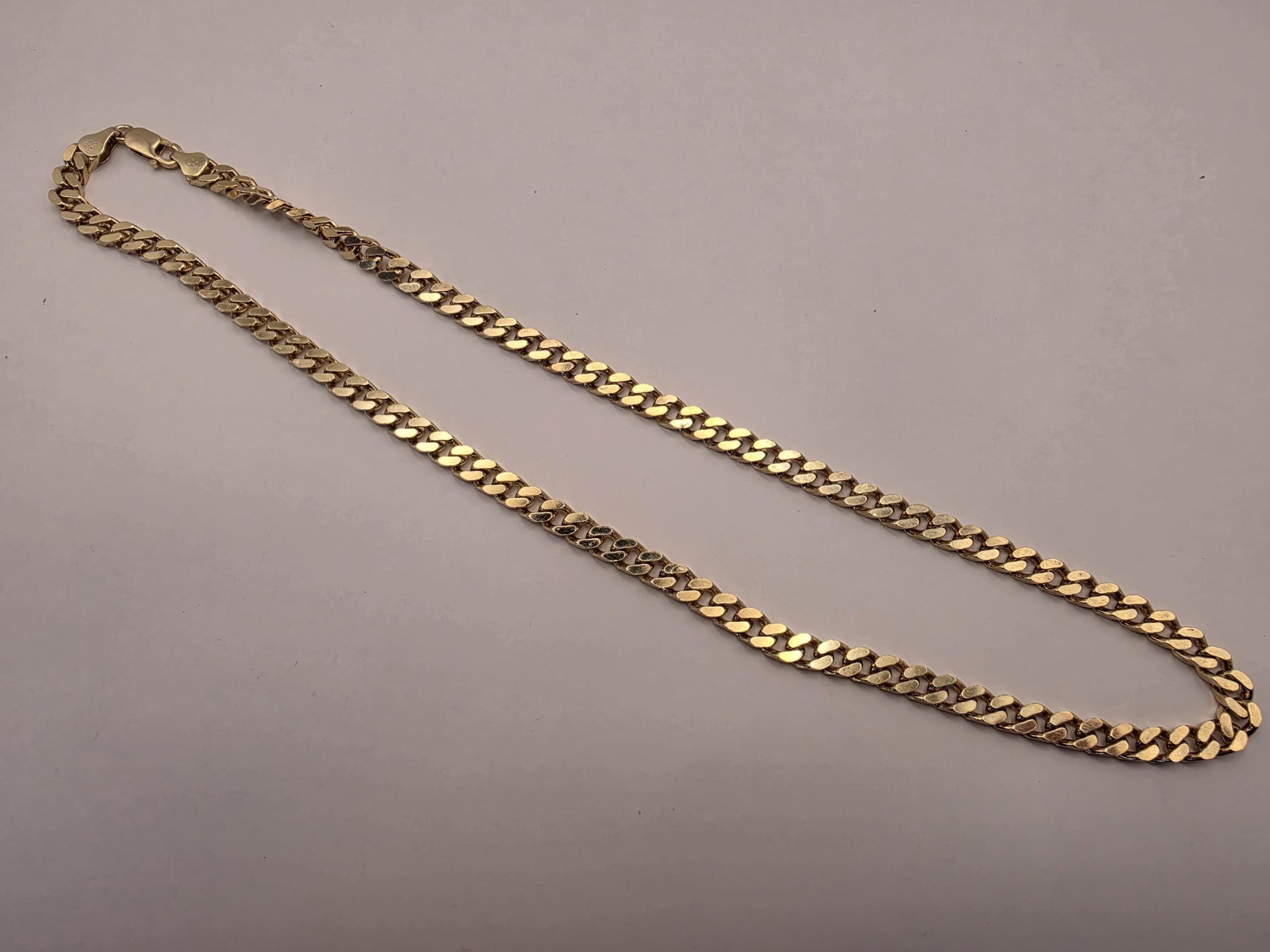 18K Gold Plated Cuban Curb Chain Necklace, Sterling Silver, 20 in 5.75mm, Mens Gold Chain, Heavy Curb Link, Unisex Statement Necklace Gift