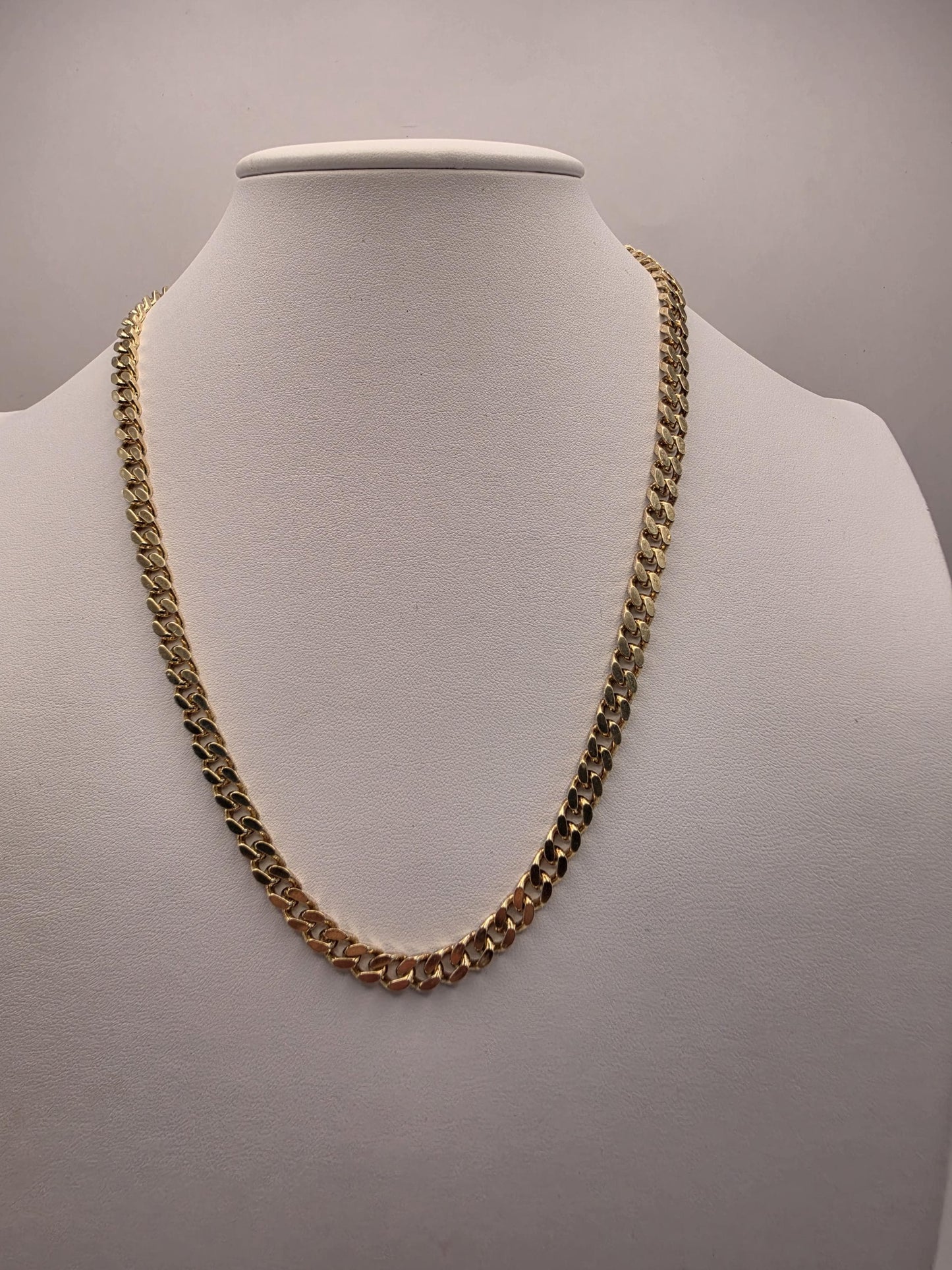18K Gold Plated Cuban Curb Chain Necklace, Sterling Silver, 20 in 5.75mm, Mens Gold Chain, Heavy Curb Link, Unisex Statement Necklace Gift