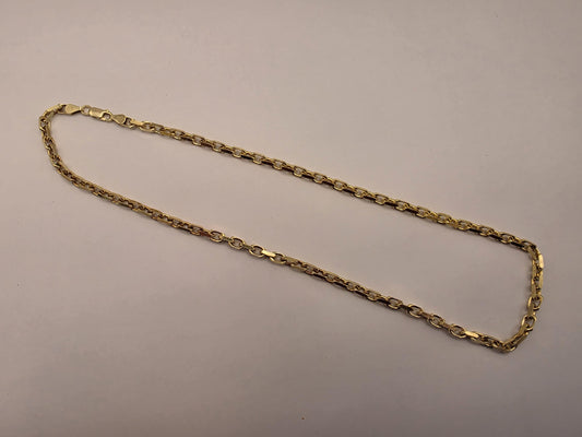 18K Gold Plated Rolo Cable Chain Necklace, Sterling Silver, 20" 4.2mm, Unisex Gold Chain, Round Link, Layering Necklace, Everyday Gift Idea