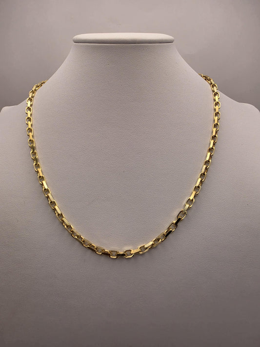 18K Gold Plated Rolo Cable Chain Necklace, Sterling Silver, 20" 4.2mm, Unisex Gold Chain, Round Link, Layering Necklace, Everyday Gift Idea