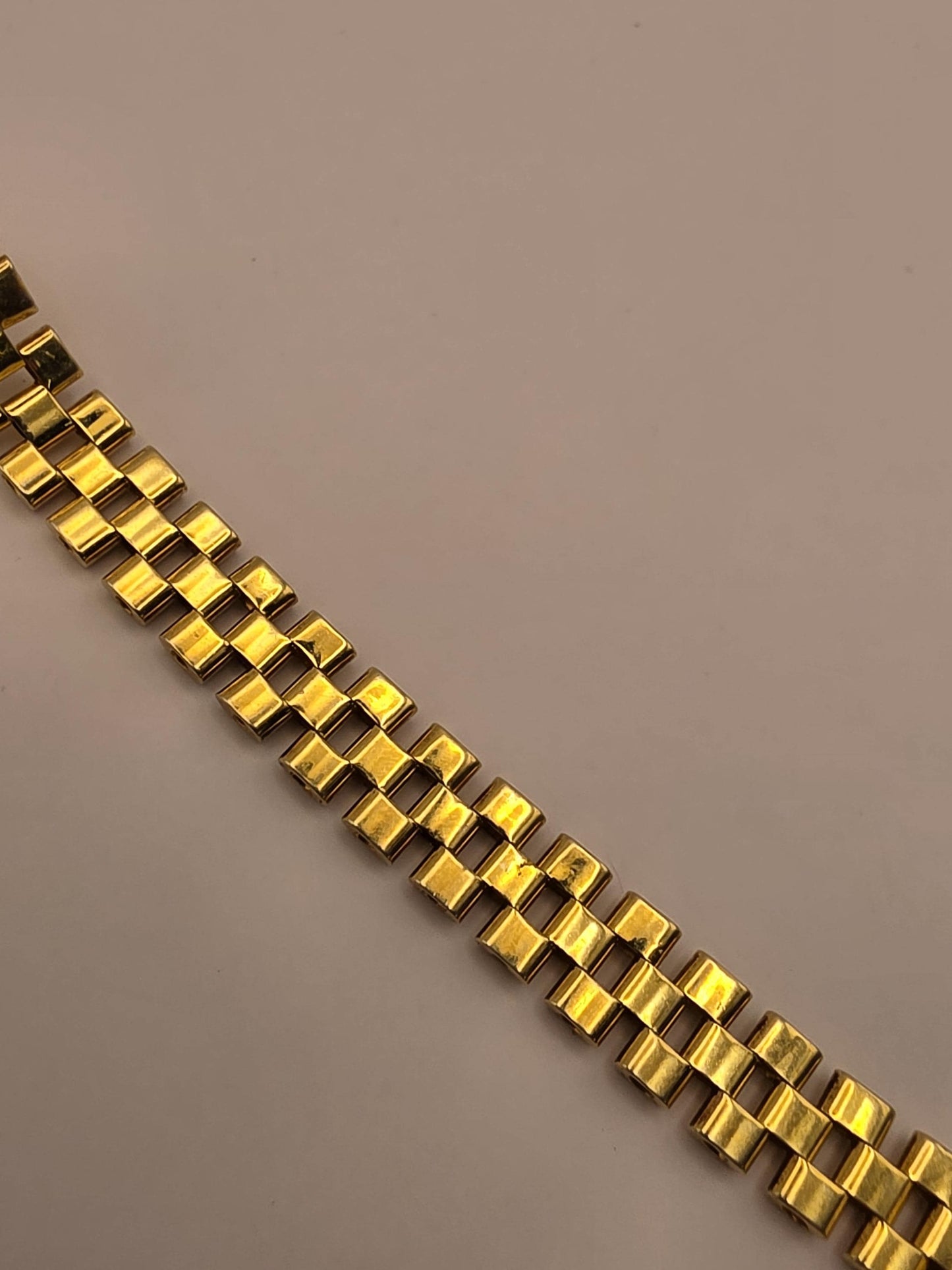 18K Gold Plated Watch Link ID Bracelet, Mens Bracelet, Sterling Silver, 8.5 in 8mm, Polished ID Bar, Unisex Gold Bracelet, Gift for Him