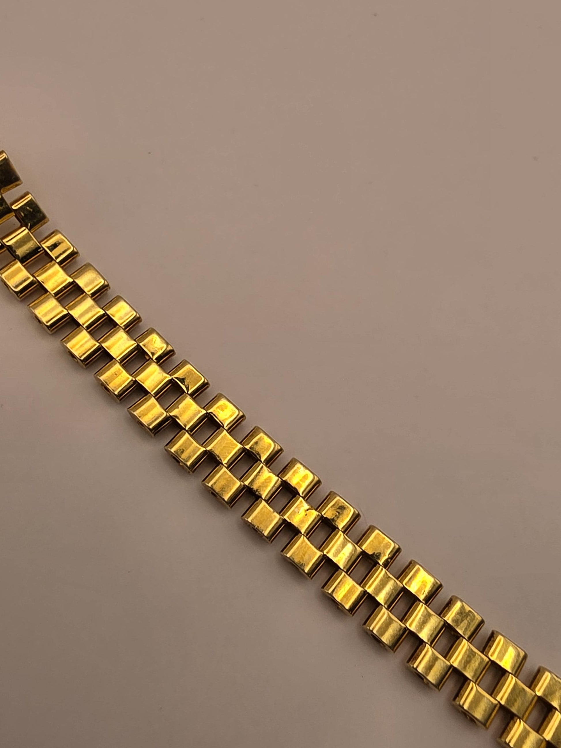 18K Gold Plated Watch Link ID Bracelet, Mens Bracelet, Sterling Silver, 8.5 in 8mm, Polished ID Bar, Unisex Gold Bracelet, Gift for Him