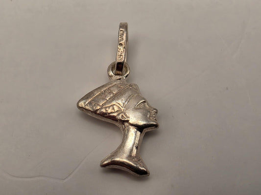 Sterling Silver Nefertiti Pendant, Egyptian Queen Charm, 925 Silver, Dainty Nefertiti Necklace Charm, Ancient Egypt Jewelry, Gift