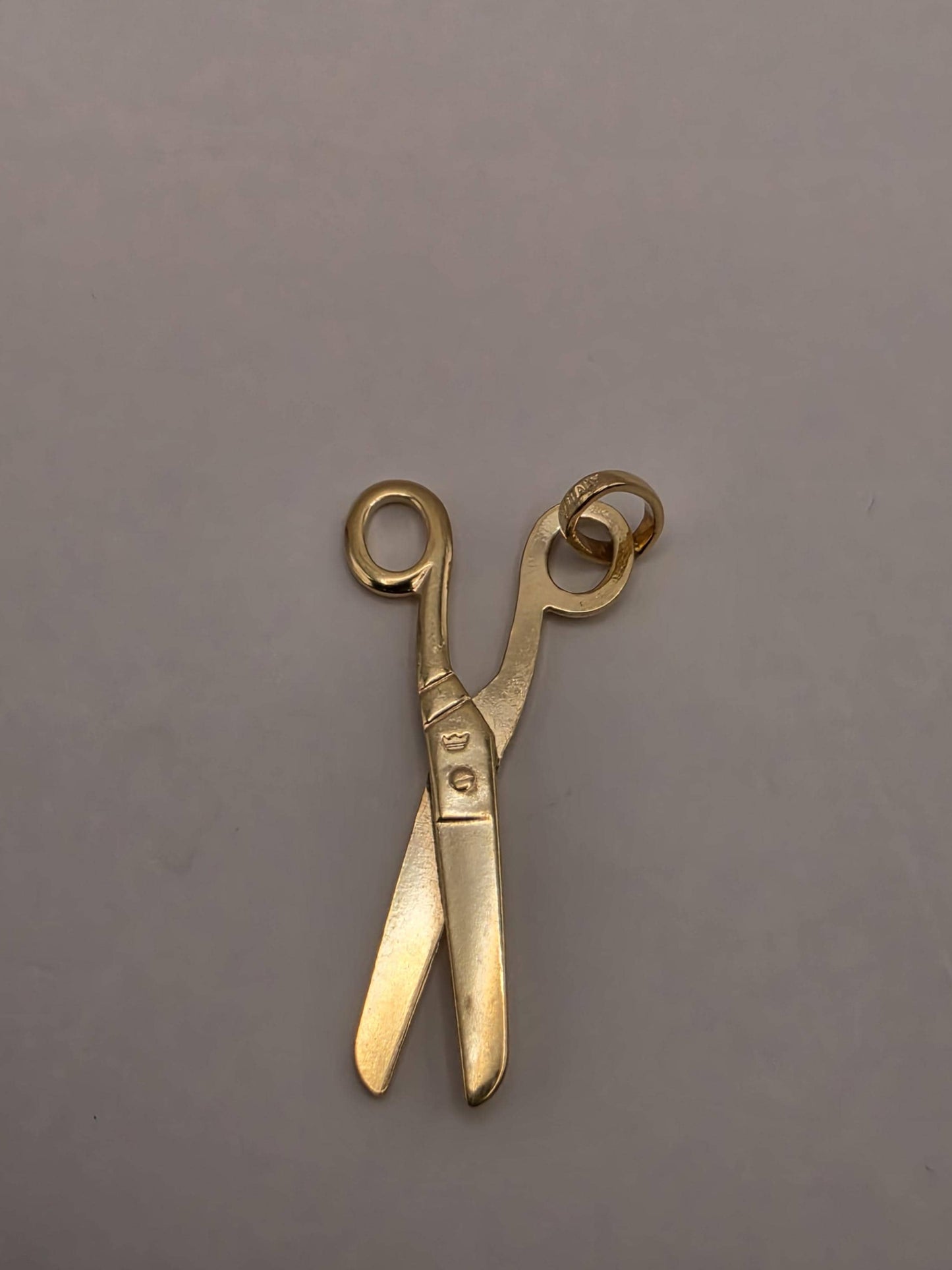 Solid 14K Yellow Gold Scissors Pendant Hairdresser Charm Hair Stylist Barber Cosmetology Jewelry Gift for Stylist Salon Necklace Charm 3D