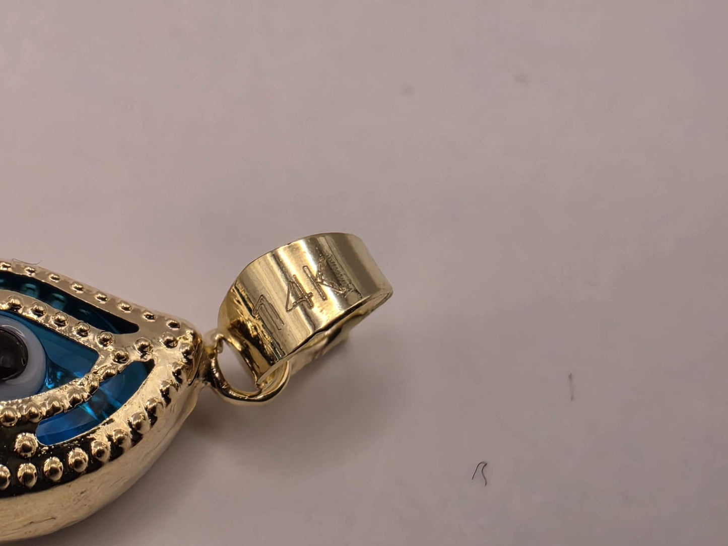 Solid 14K Yellow Gold Evil Eye Pendant Blue Glass Marquise Charm Nazar Protection Good Luck Jewelry Gift Turkish Greek Amulet Necklace Charm