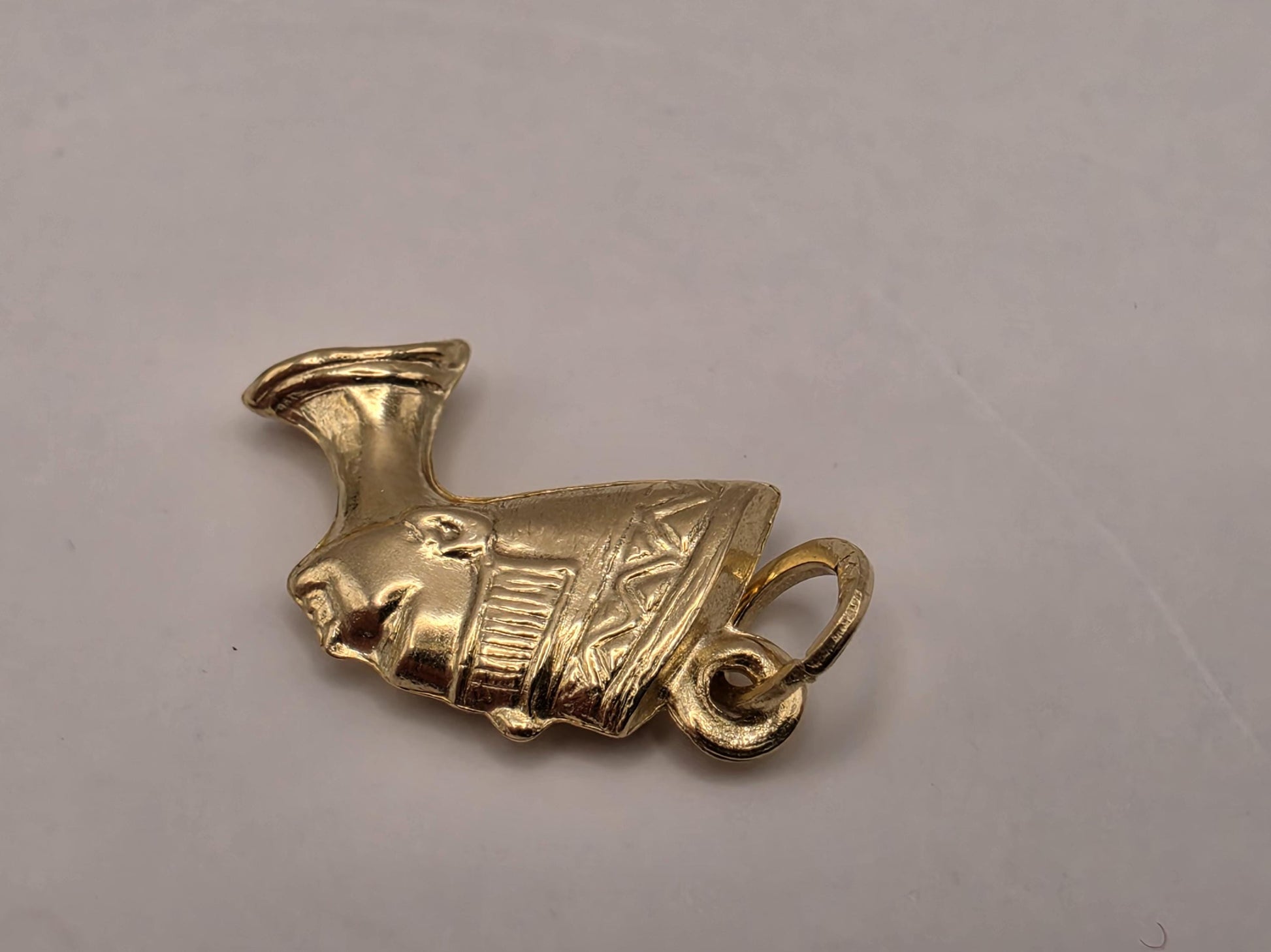 Solid 14K Yellow Gold Nefertiti Pendant Egyptian Queen Charm Ancient Egypt African History Jewelry Gift Pharaoh Small Necklace Charm