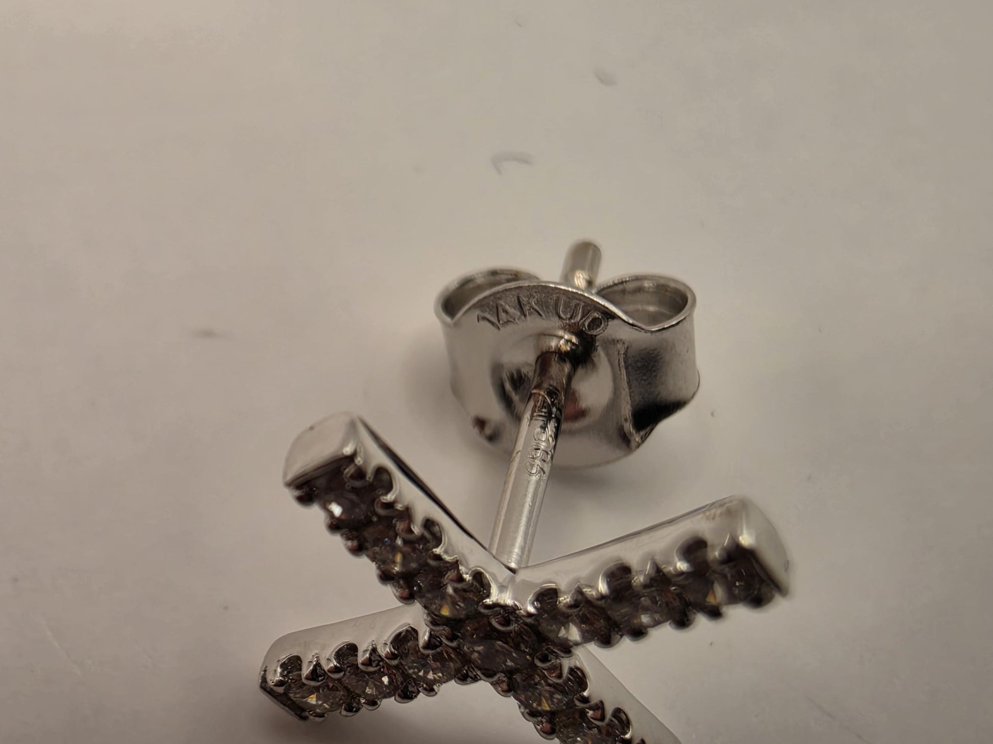 14K White Gold Diamond X Stud Earrings 0.33 CTW Natural Diamond Kiss Cross Studs Pave Fine Jewelry Gift for Her Love Sparkle