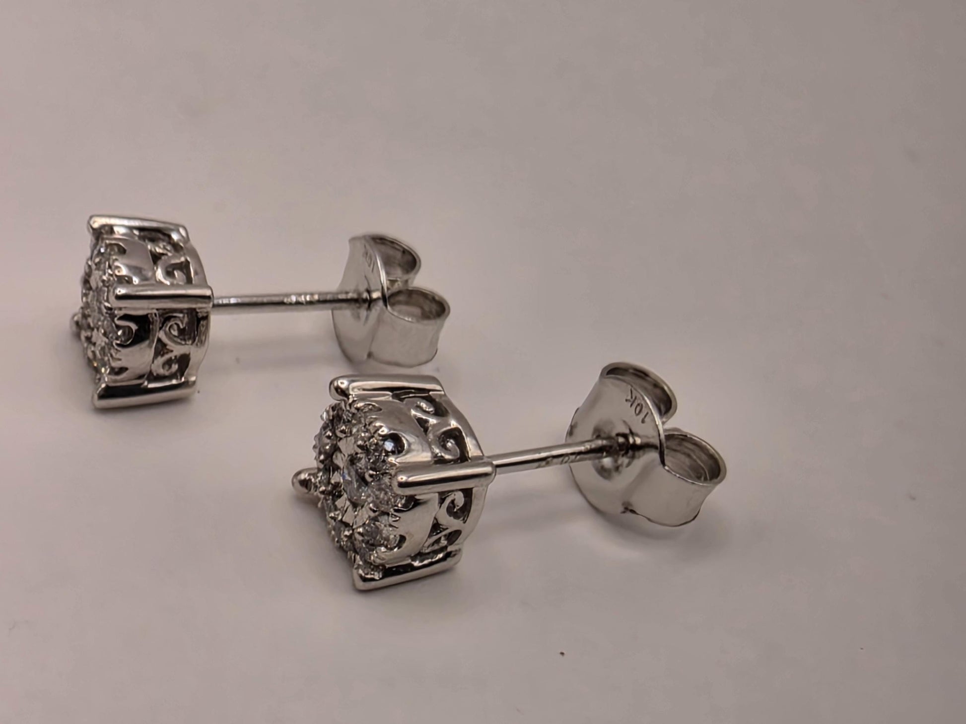 10K White Gold Diamond Stud Earrings 0.25 CTW Natural Diamond Illusion Set Round Studs Fine Jewelry Gift for Her Classic Sparkle