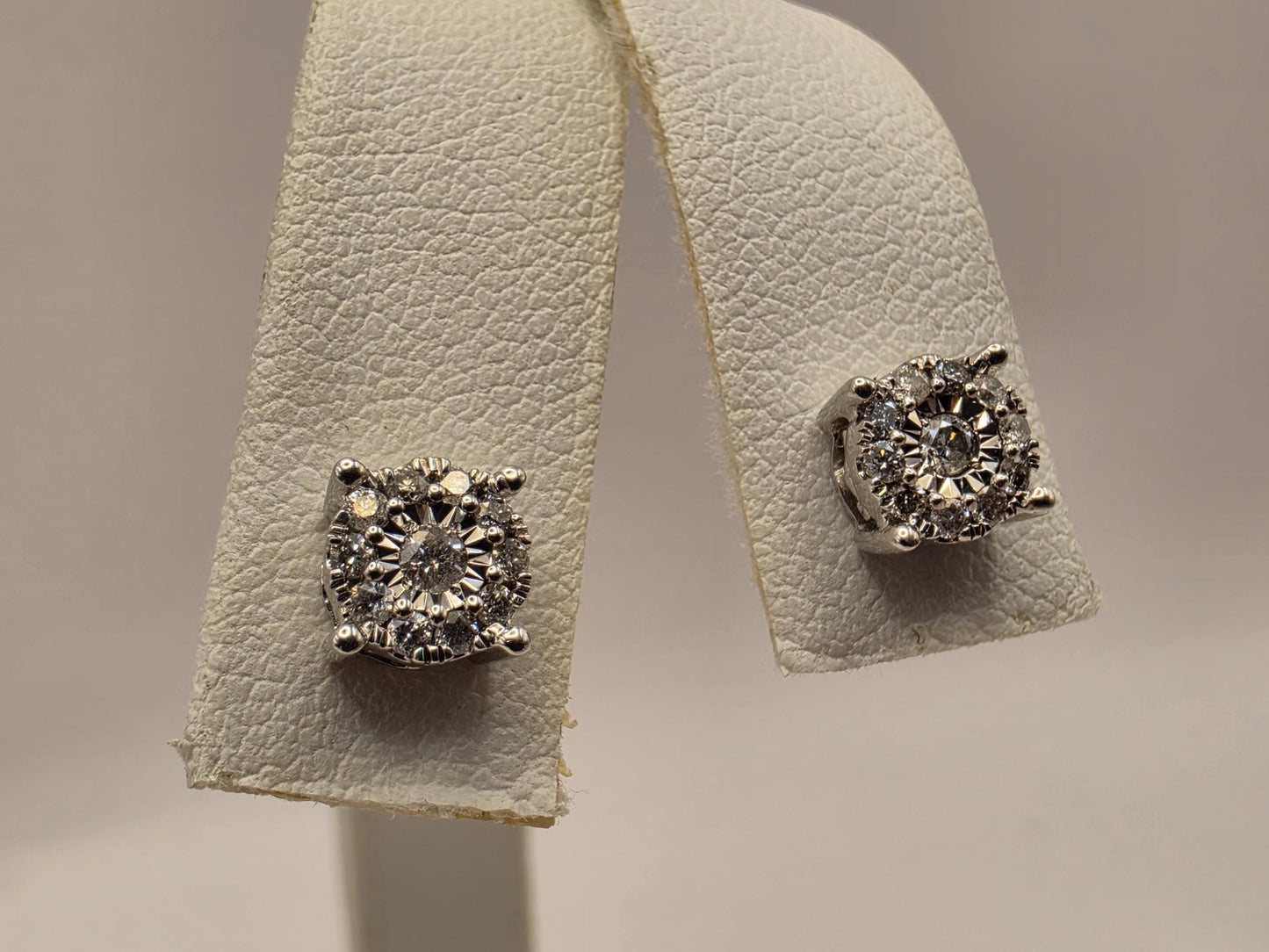 10K White Gold Diamond Stud Earrings 0.25 CTW Natural Diamond Illusion Set Round Studs Fine Jewelry Gift for Her Classic Sparkle