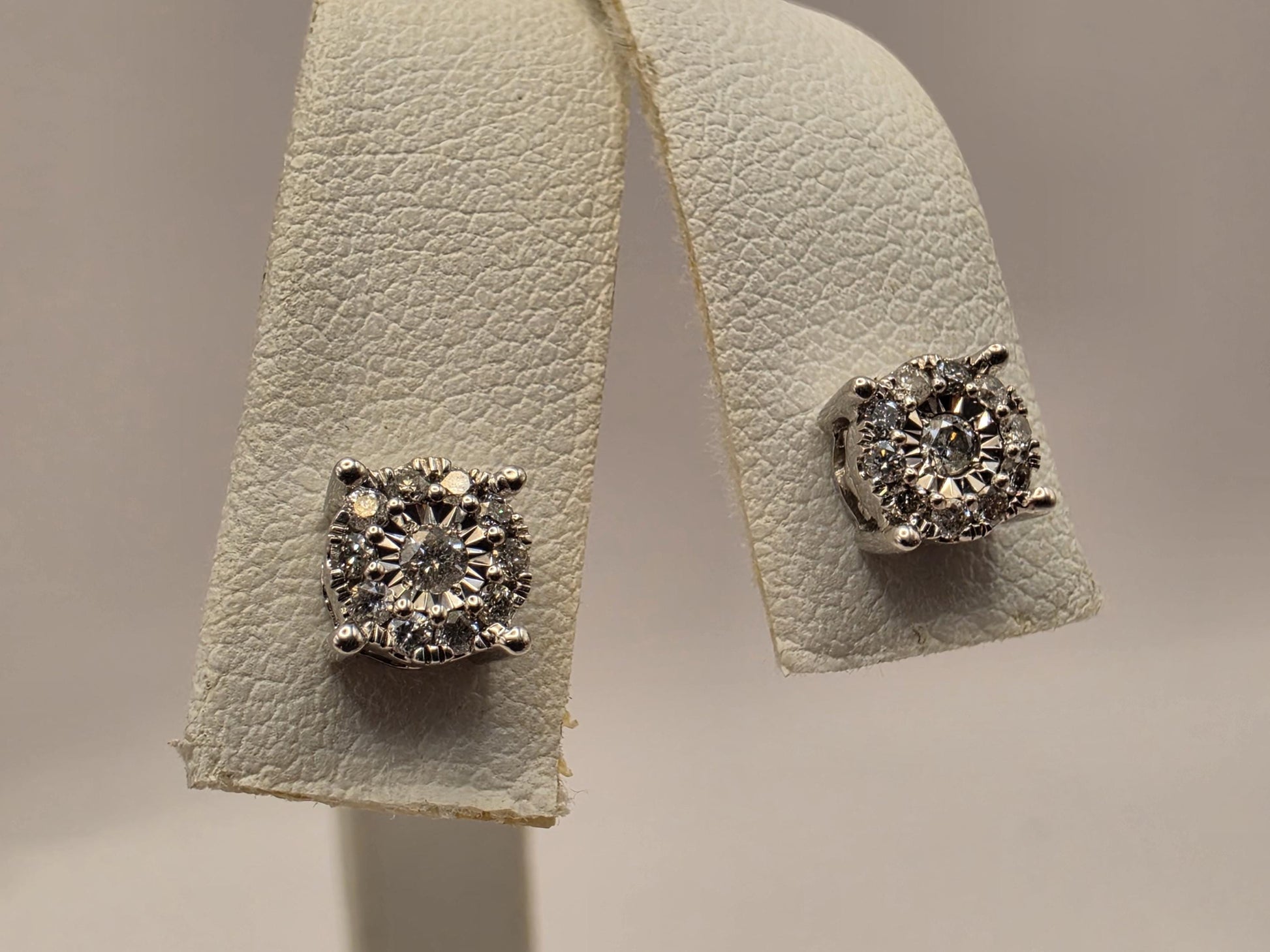 10K White Gold Diamond Stud Earrings 0.25 CTW Natural Diamond Illusion Set Round Studs Fine Jewelry Gift for Her Classic Sparkle