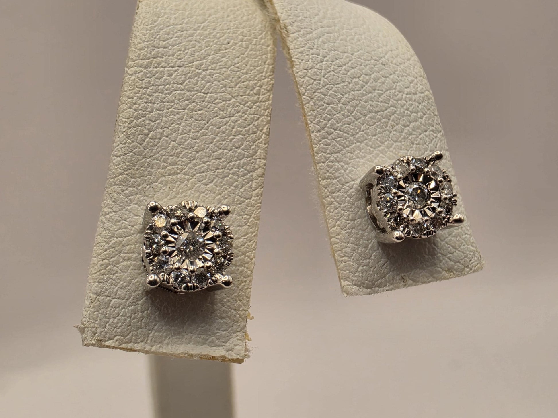 10K White Gold Diamond Stud Earrings 0.25 CTW Natural Diamond Illusion Set Round Studs Fine Jewelry Gift for Her Classic Sparkle